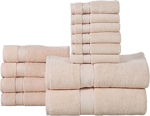 Miniatura 3 de Juego de toallas de baño 100% algodón de 600 GSM, 12 piezas (lino)