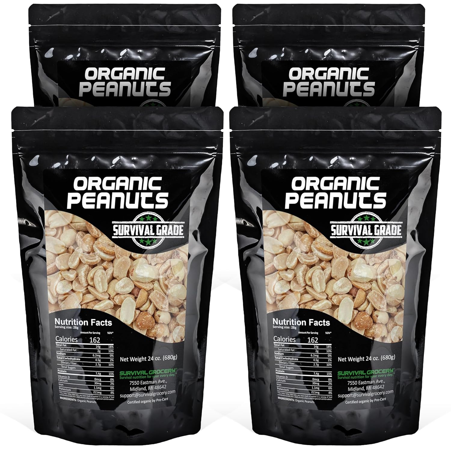 Organic Dry Roasted Peanuts (96 oz./4 Bags)