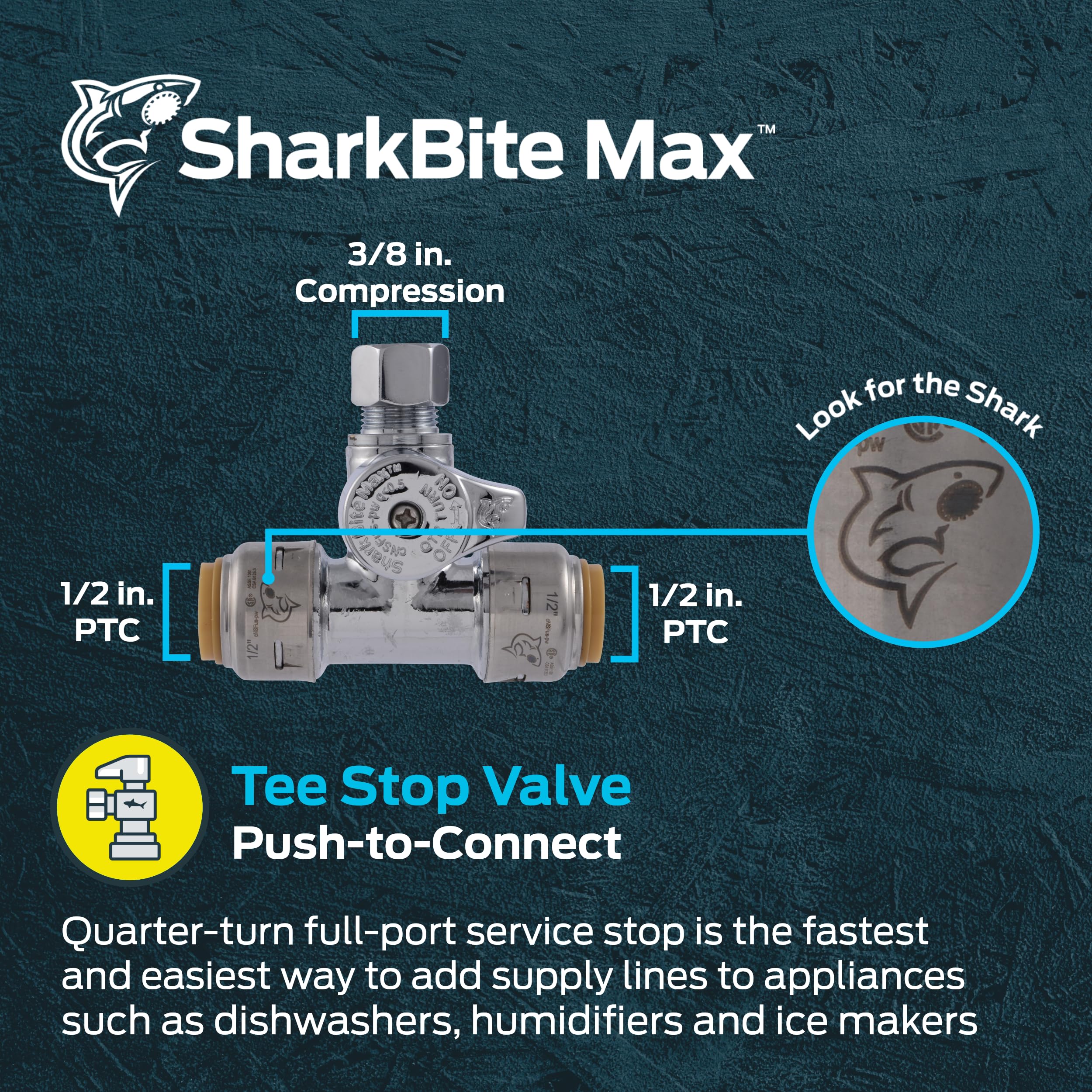 SharkBite Push Tee Valve - Easy Plumbing Fittings -2