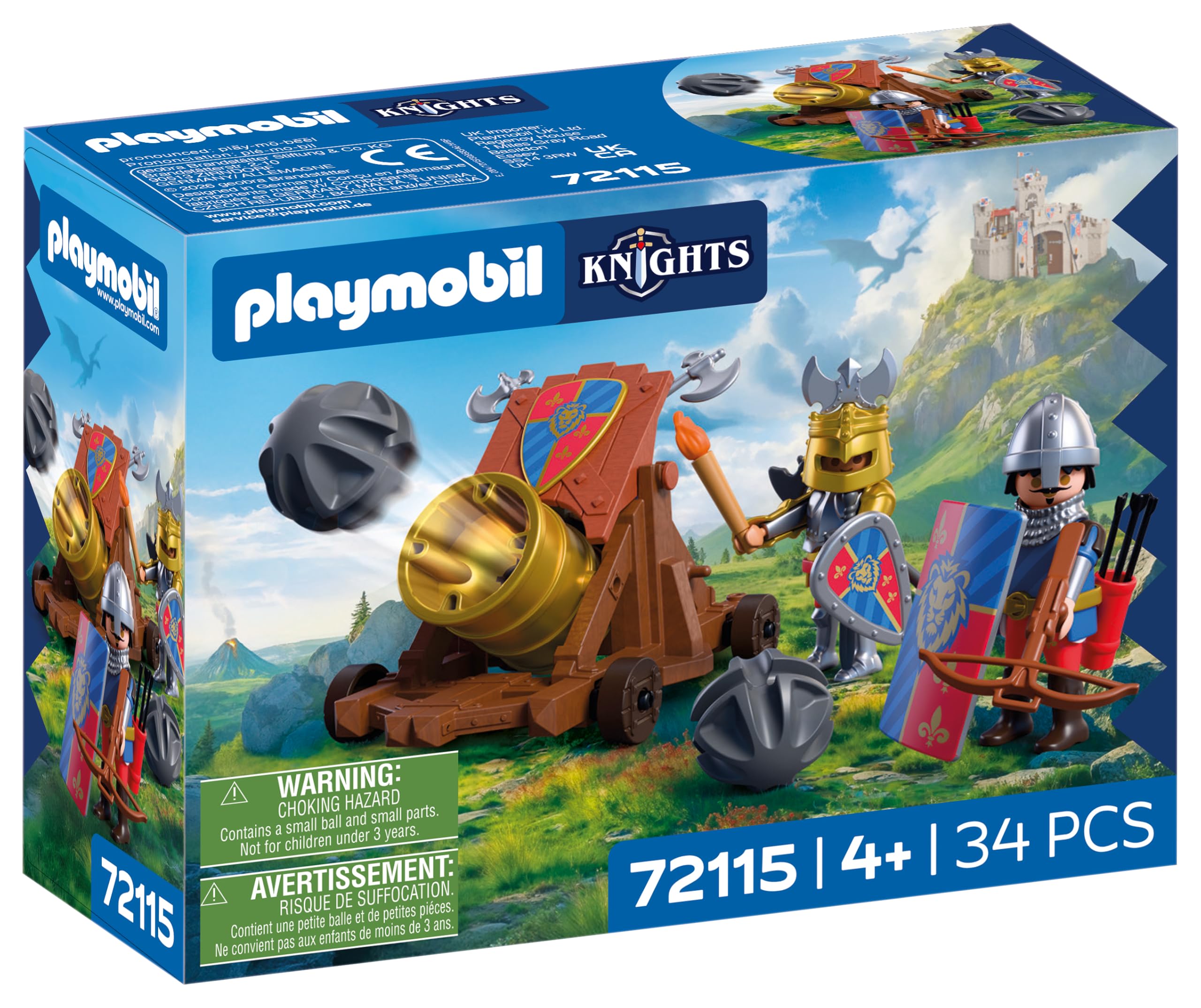 Playmobil | Knights | Lion Knights with Battle Cannon | Cannon with 2 Knights and Firing…