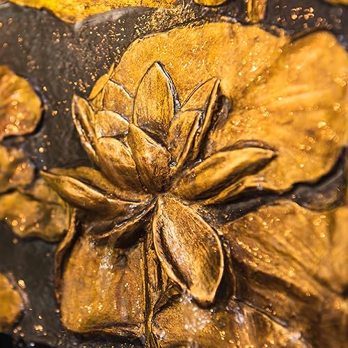 Miniatura 12 de XBrand Fuente de pared de agua de 29.5 pulgadas de alto con cara de Buda para interiores y exteriores, con bomba y protector contra salpicaduras,