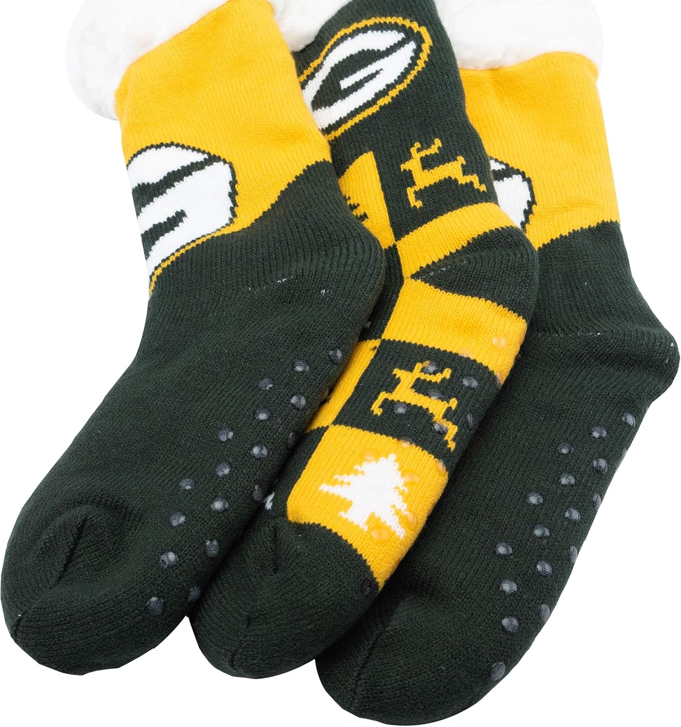 FOCO Women's NFL Team Logo Fan Footy 3-Pack Slipper Socks - Image 3