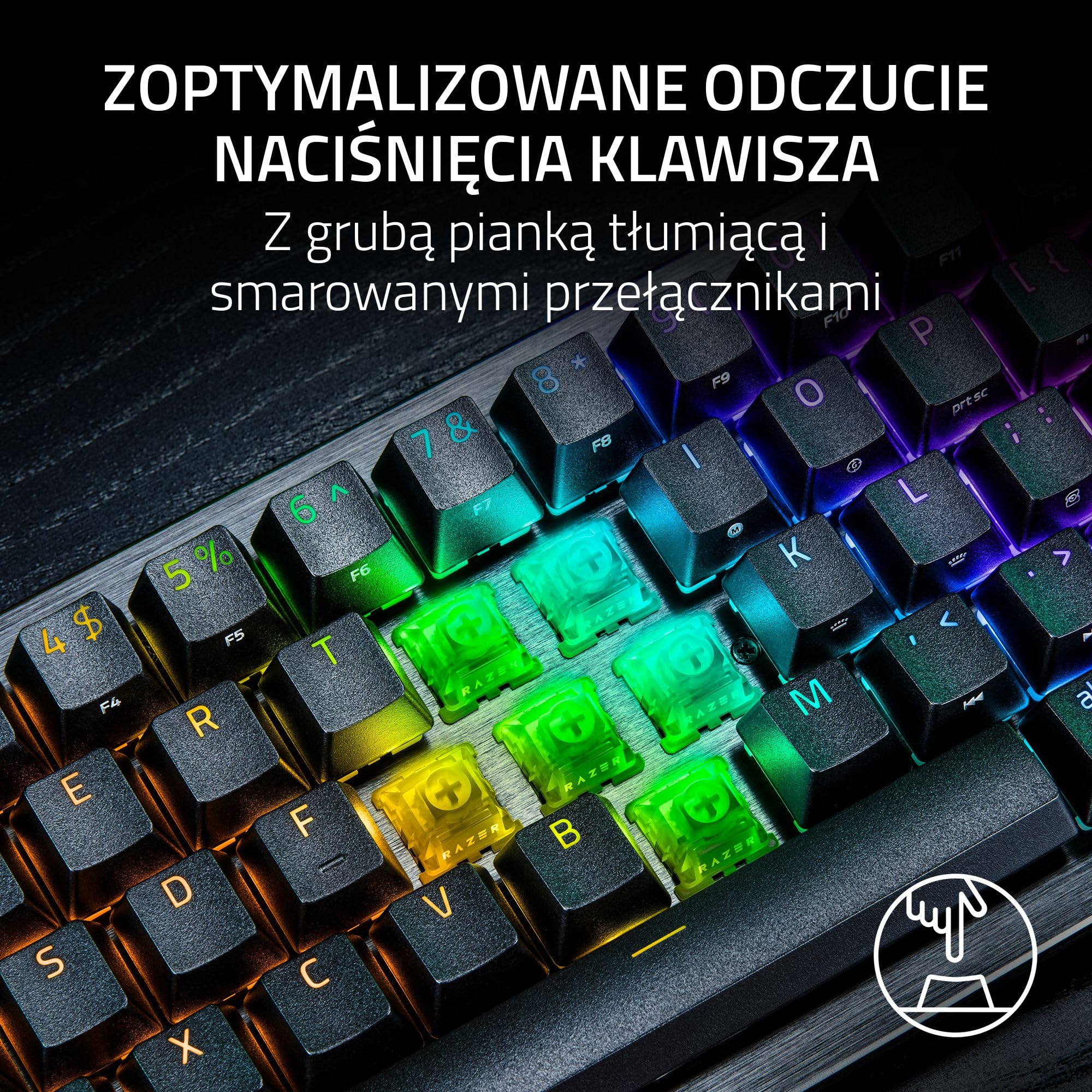 Razer Huntsman V3 HE Magnetic Mini 65% 8KHz - klawiatura do e-sportu z przełącznikami Hall-Effect - Snap Tap - HyperPolling 8000 Hz - priorytet podwójnego naciśnięcia klawisza - PC | QWERTY US