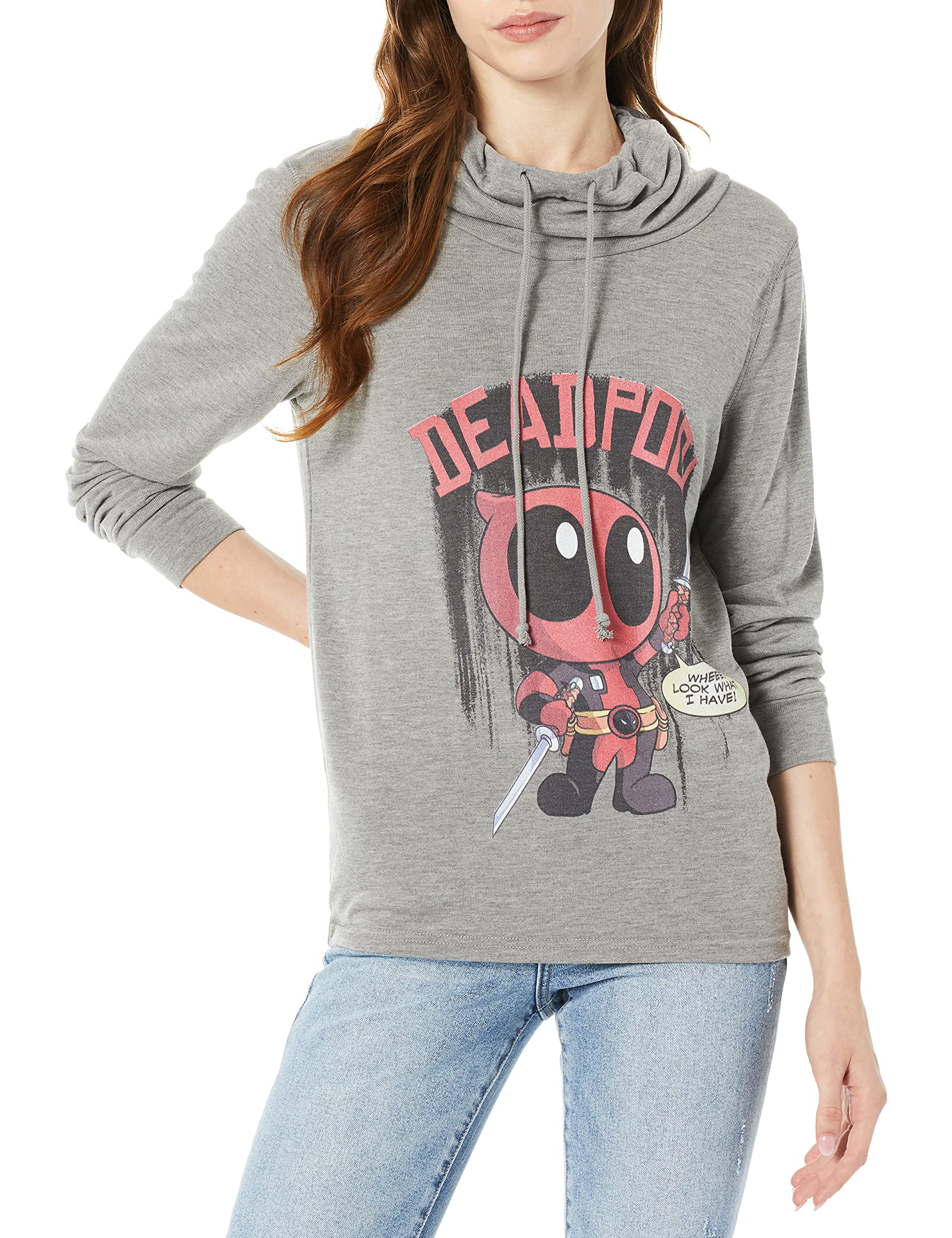 MarvelWomen's Official Lil Ol Pool Junior's Long Sleeved Cowl Shirt