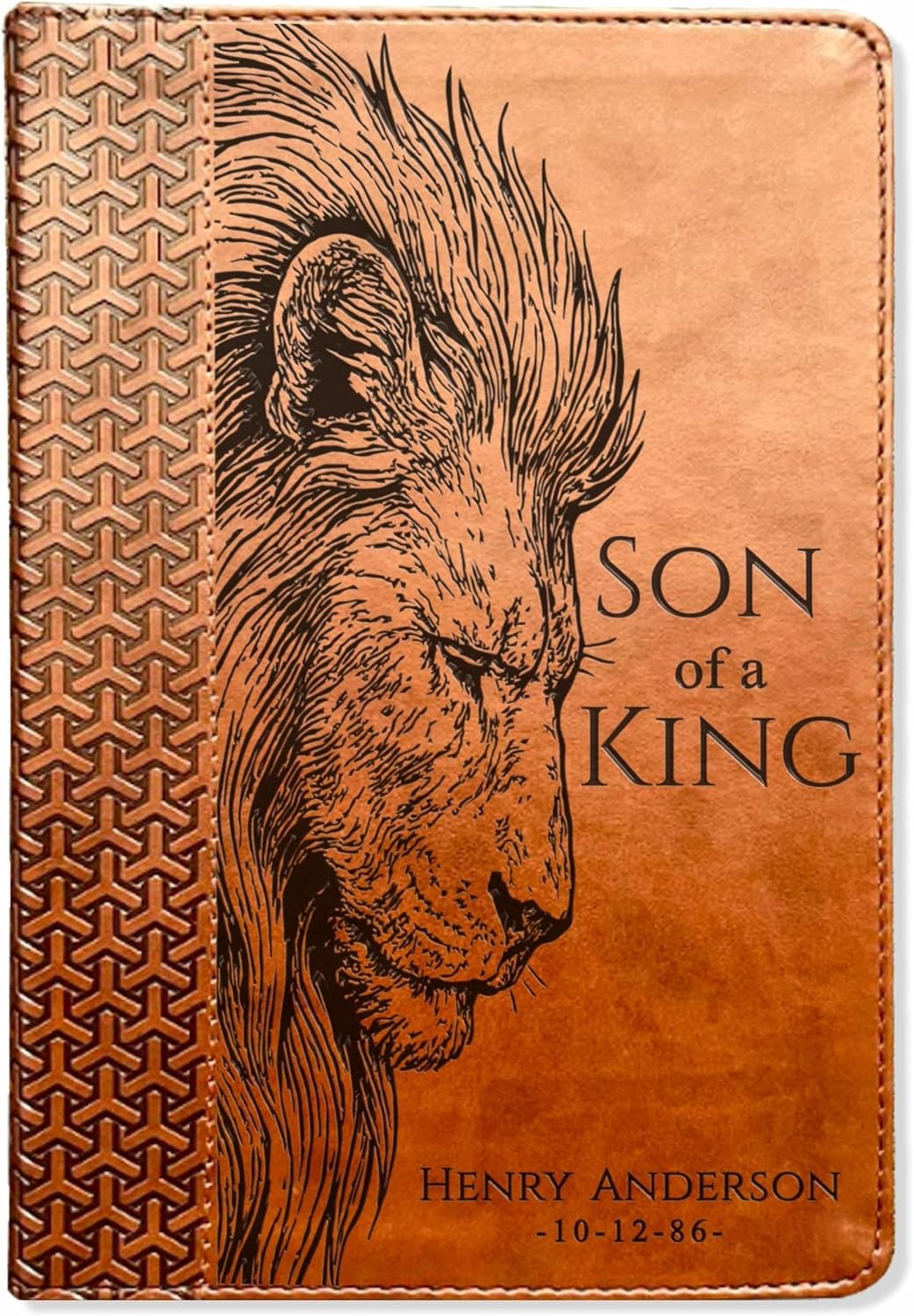 Personalized KJV Study Bible, Son of a King Lion Design, Custom Engraved Name, Christian Gift, Baptism Gift, Bible Gift for Him
