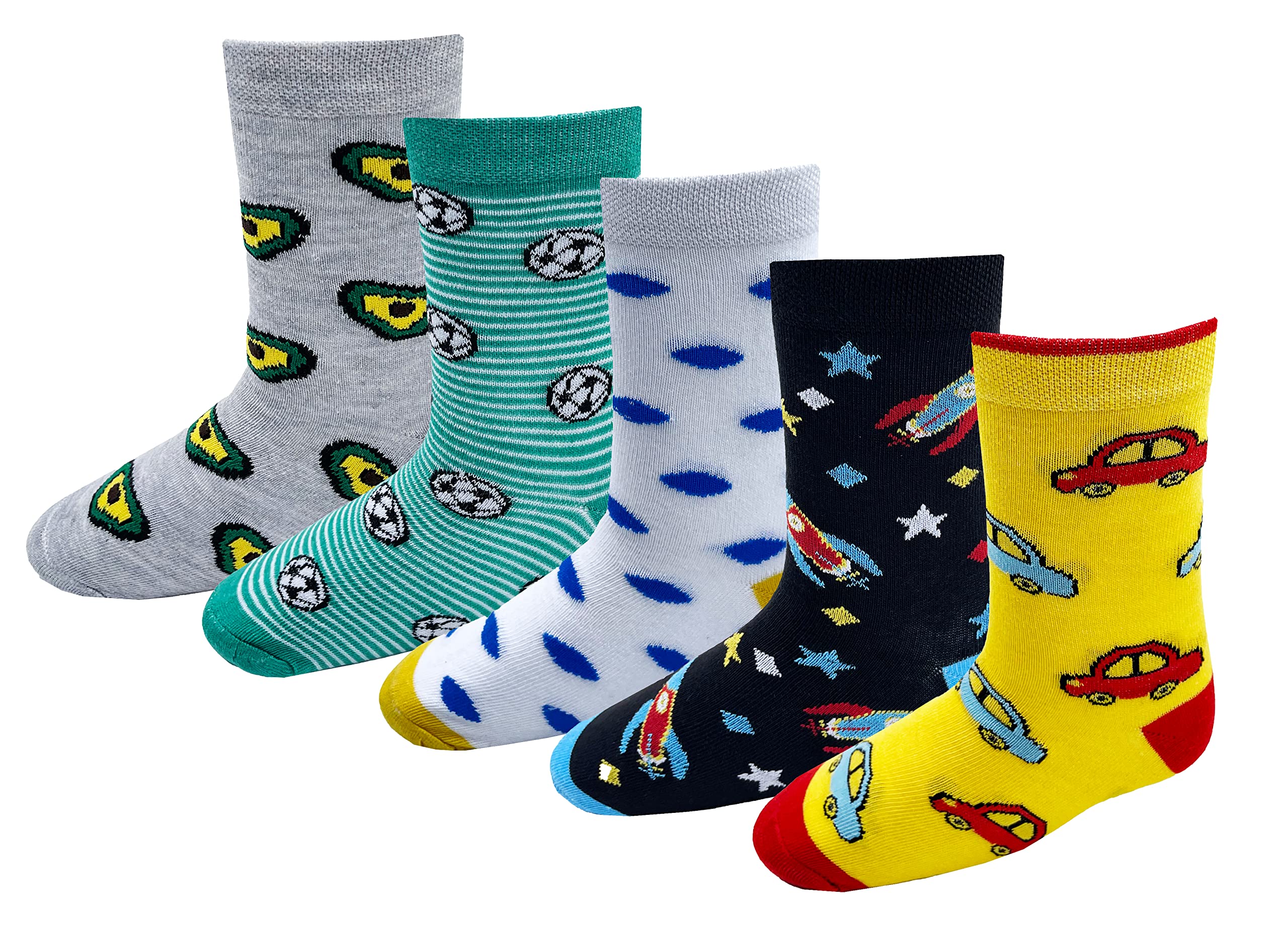 RC. ROYAL CLASSBoys and Girls Cotton Multicolored Printed Socks(Pack of 5 Pairs)