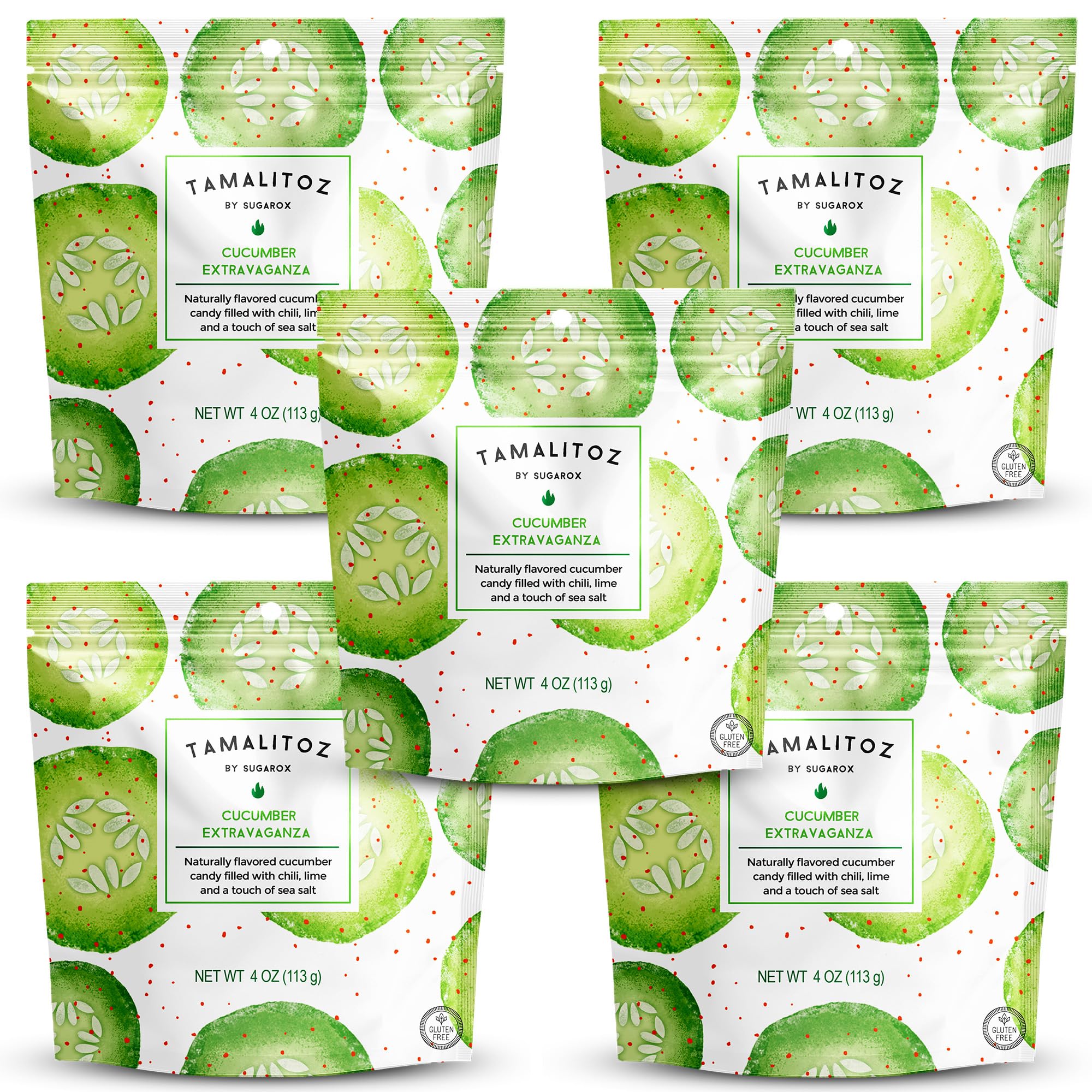 Tamalitoz Cucumber Extravaganza – Spicy Cucumber Mexican Hard Candy Filled with Chile, Lime & Sea Salt Center, Handcrafted Fruit Candy, Gluten-Free,