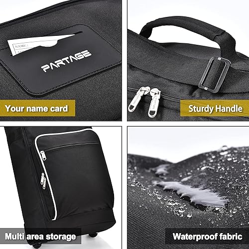 Miniatura 3 de Partage Bolsa de snowboard con ruedas, bolsa de snowboard para viajes aéreos, longitud ajustable hasta 66.9 in, Oxford resistente al agua 600D -
