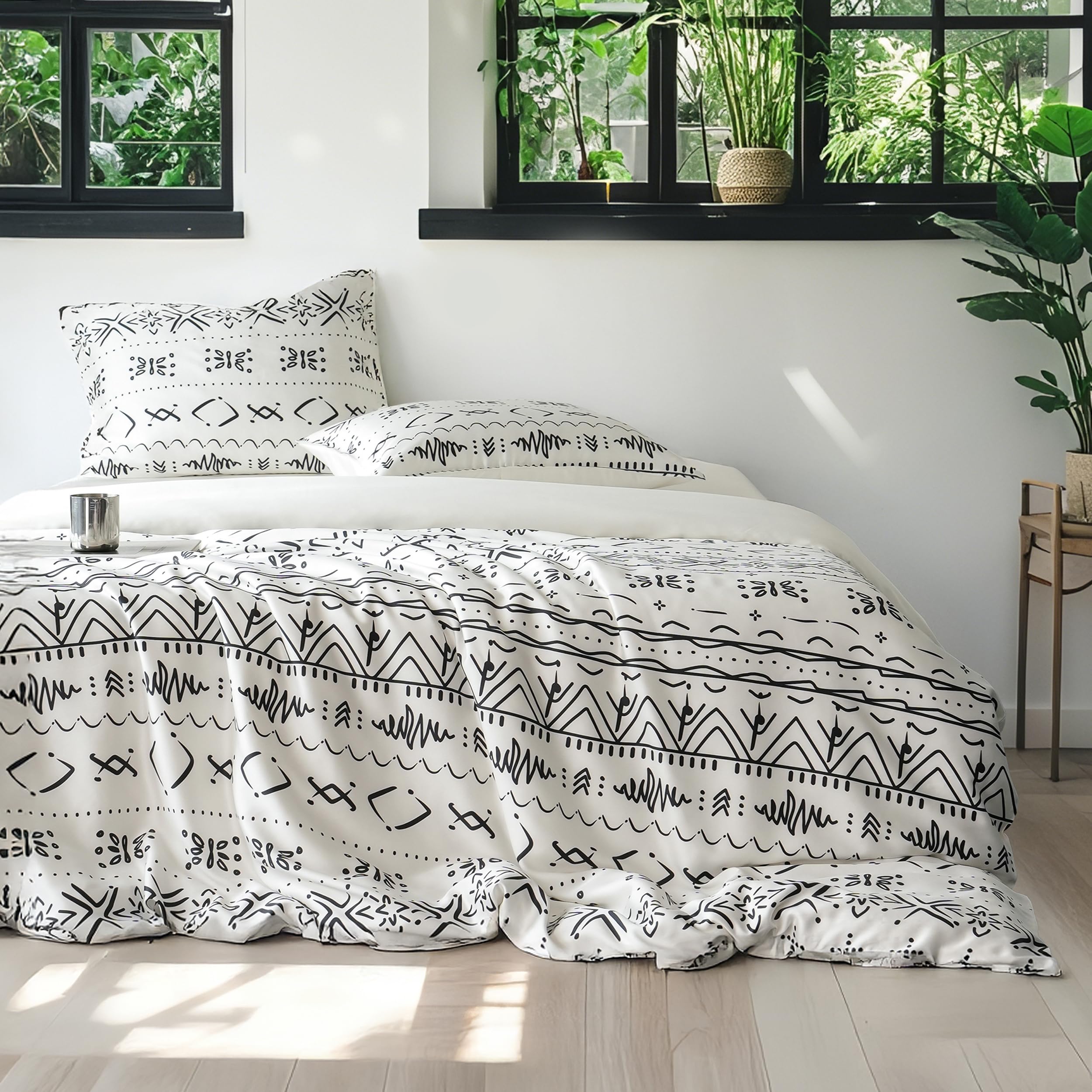 Parure de lit rafraîchissante blanche contre la chaleur nocturne