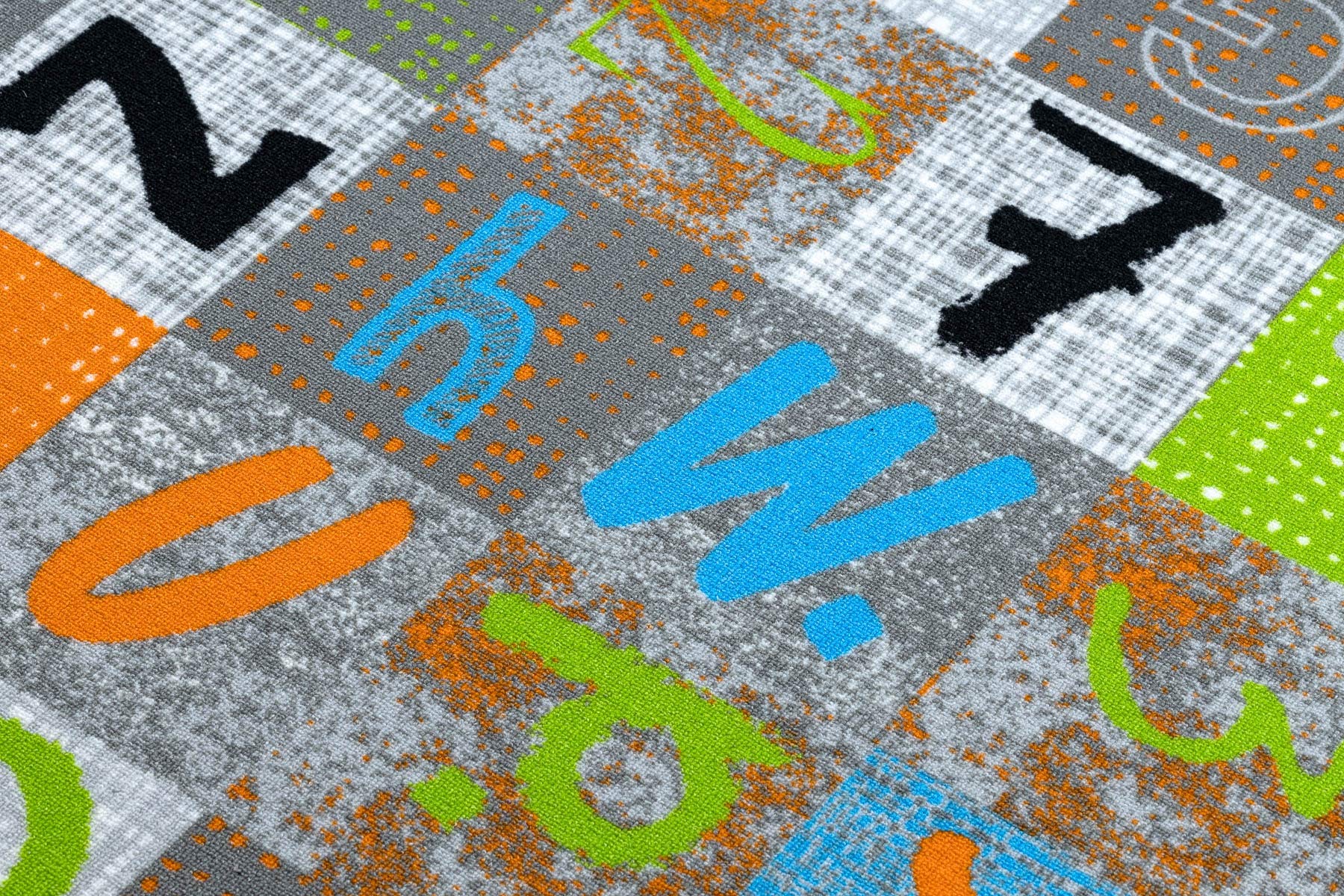 rugsx Teppich Jumpy Kinderteppich für Babyzimmer, Kinderzimmer, grau/orange/blau 100x150 cm
