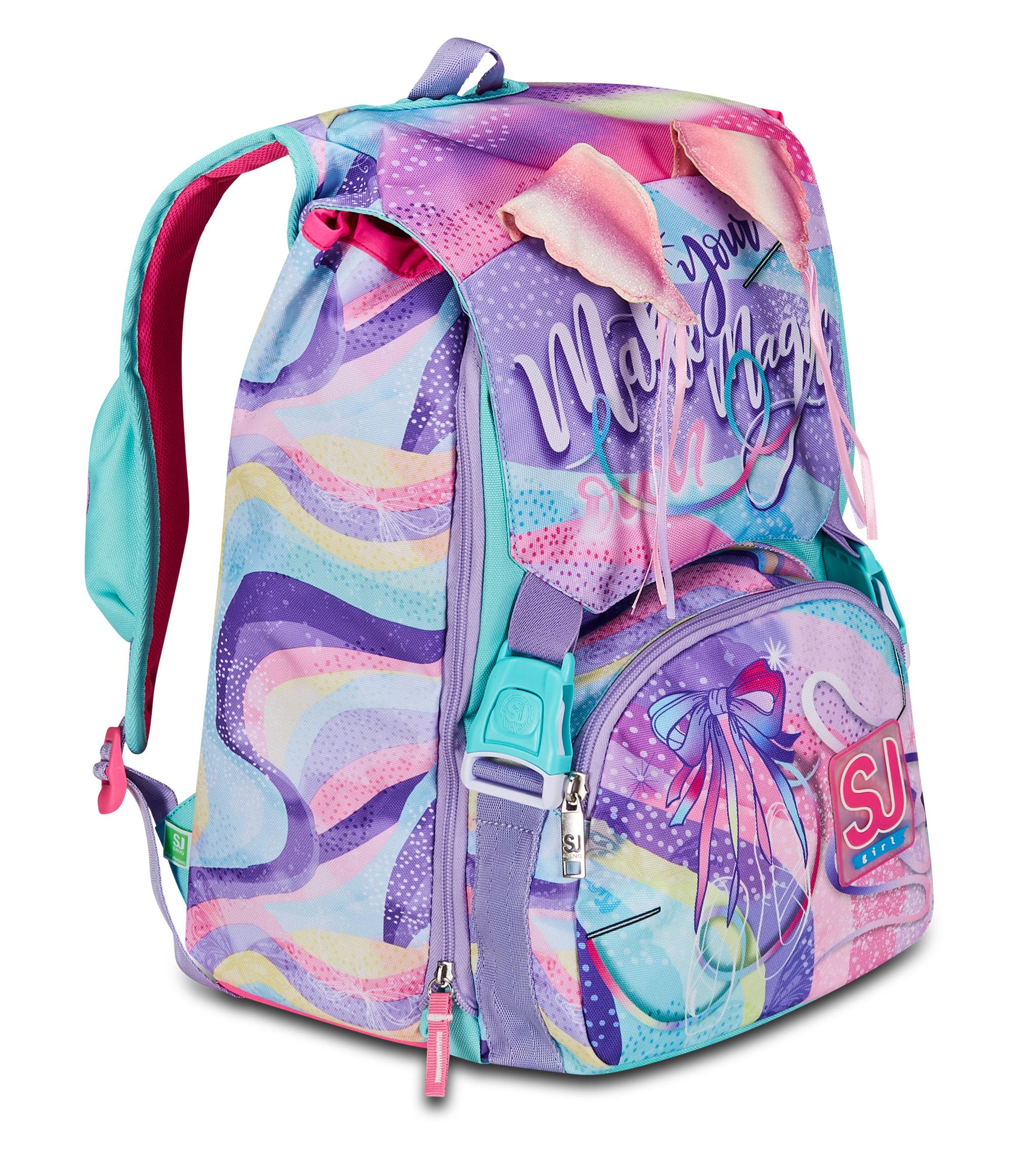 SJ GANG STYLE JAM GANG Zaino Scuola Estensibile, Viola, RhythmicSoul, Zaino Doppio Scomparto Estensibile Tramite Zip Laterali, Tasca Porta Borraccia, Scuole Elementari e Medie, Bambina Ragazza
