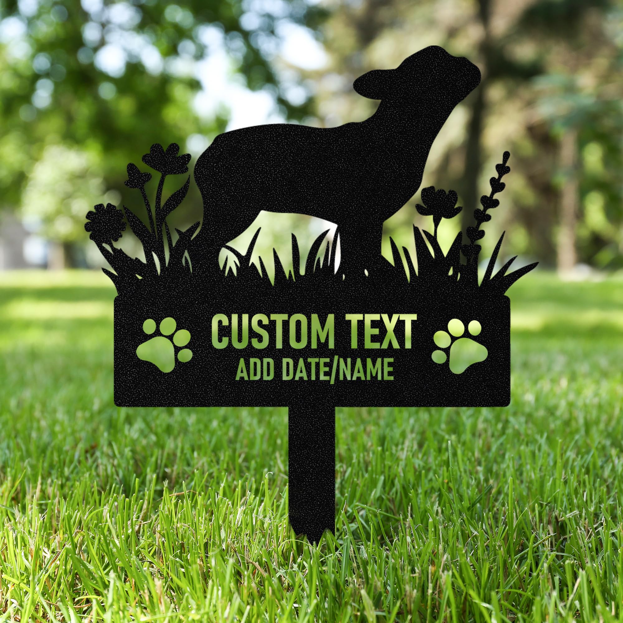 AGEUIRPOD Personalised Dog Grave Markers Pet Headstones for Dogs for Lost Dog Sympathy Gift Waterproof Dog Grave Markers Outdoor, Dog Memorial Gift, Customized Flowers Dog Memorial Burial Stake