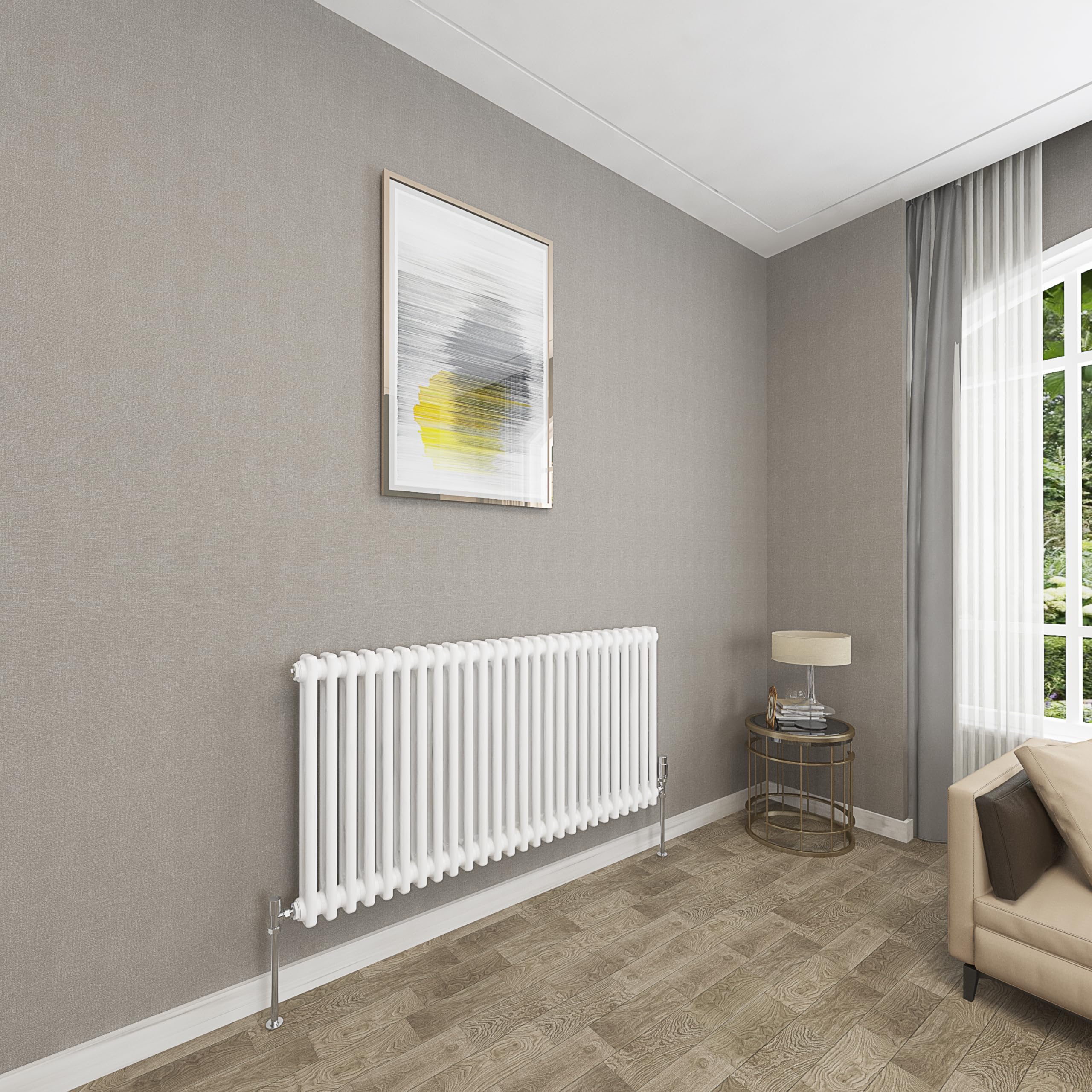 Sky bathroom 600x1190mm 2 Column Radiator Horizontal White Cast Iron radiato Traditional Central Heating Radiator
