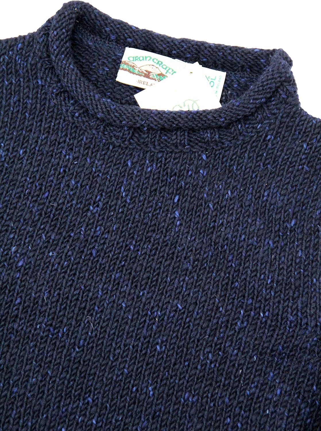 Aran Crafts Men's Irish Cable Knitted Curl Neck Sweater (100% Donegal Wool) - Image 3