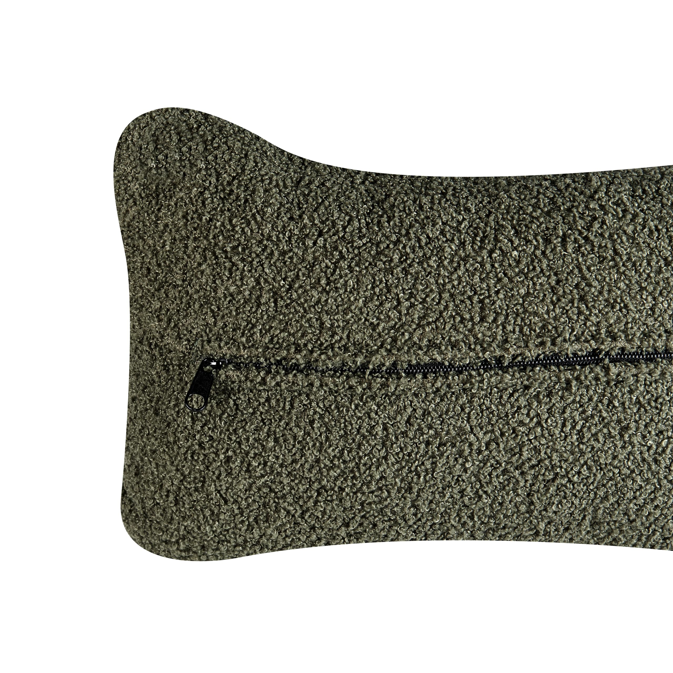 Beliani Wohnzimmer Sessel Gebogene Rückenlehne Glam Design Boucle Polsterung Schwarze Beine Dunkelgrün Otsby
