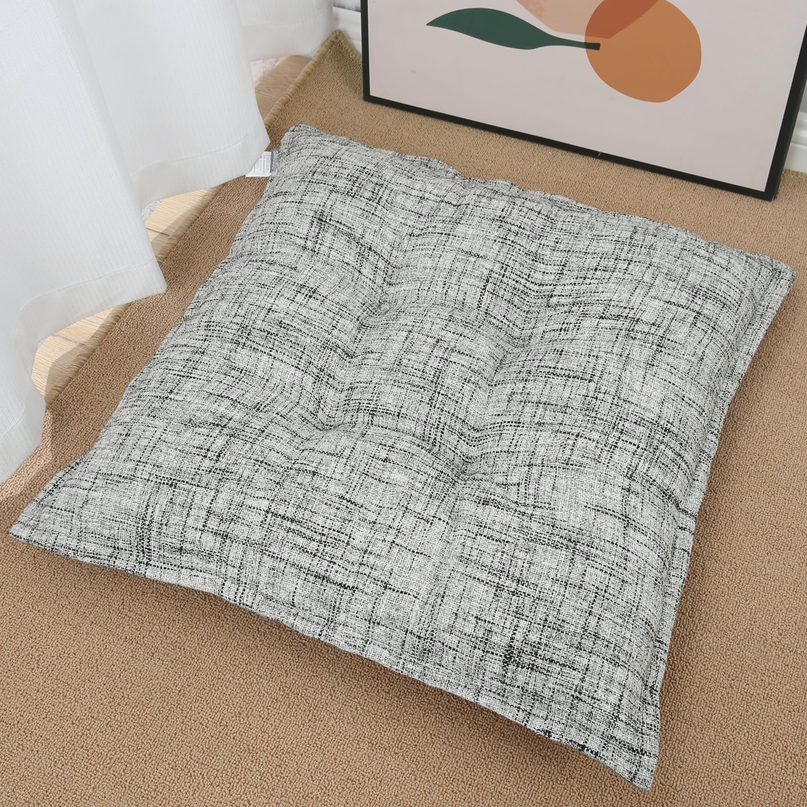 SINSOSSO Large Floor Pillow 22 Thickened Bite-Size Memory Foam Square Non-Slip Cushion for Office Back Support Indoor Yoga