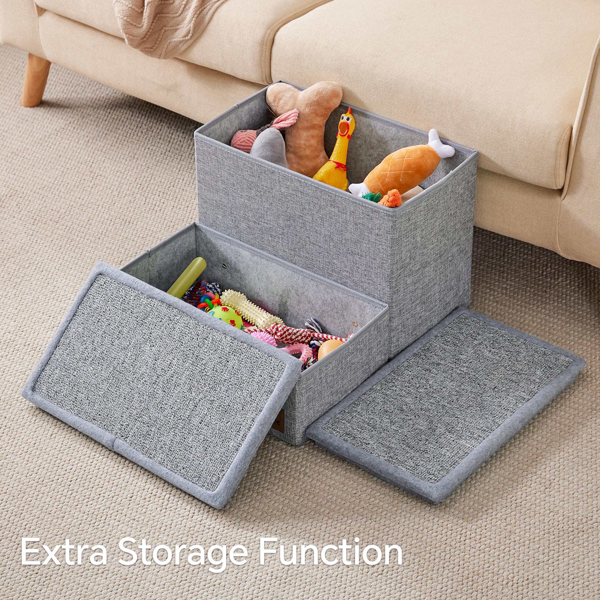 Two Step Dog Dog Stairs For Small Dogs ChiXnuggle 2-Step - Grey Pet Steps For Sofa ...