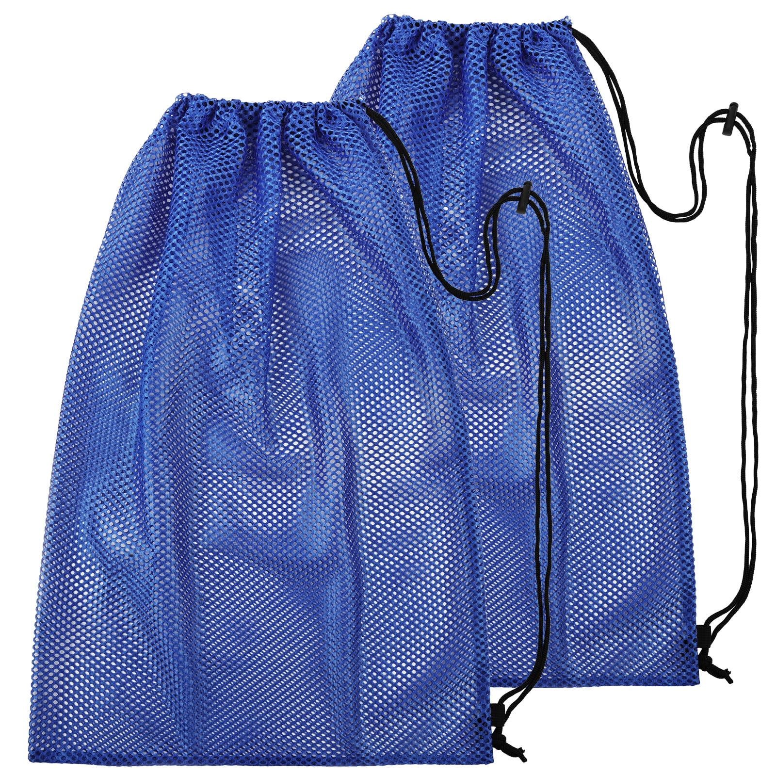 Alaoo 2pcs Extra Large Drawstring Mesh Sports Bag, Blue