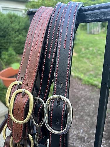 Miniatura 2 de Leaders - Cabestro de cuero para caballos con placa de nombre grabada personalizada para caballo