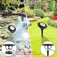 Vista 6 de RGBW Pond Lights,18 LED Underwater Submersible Fountain Light, Remote Control IP68 Waterproof Color Changing Spotlights Lighting for Fish Aquarium