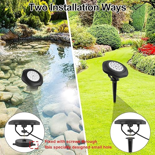 Miniatura 6 de RGBW Pond Lights,18 LED Super Bright Underwater Submersible Fountain Lights, 98ft Remote Control IP68 Waterproof Color Changing Spotlights for Fish