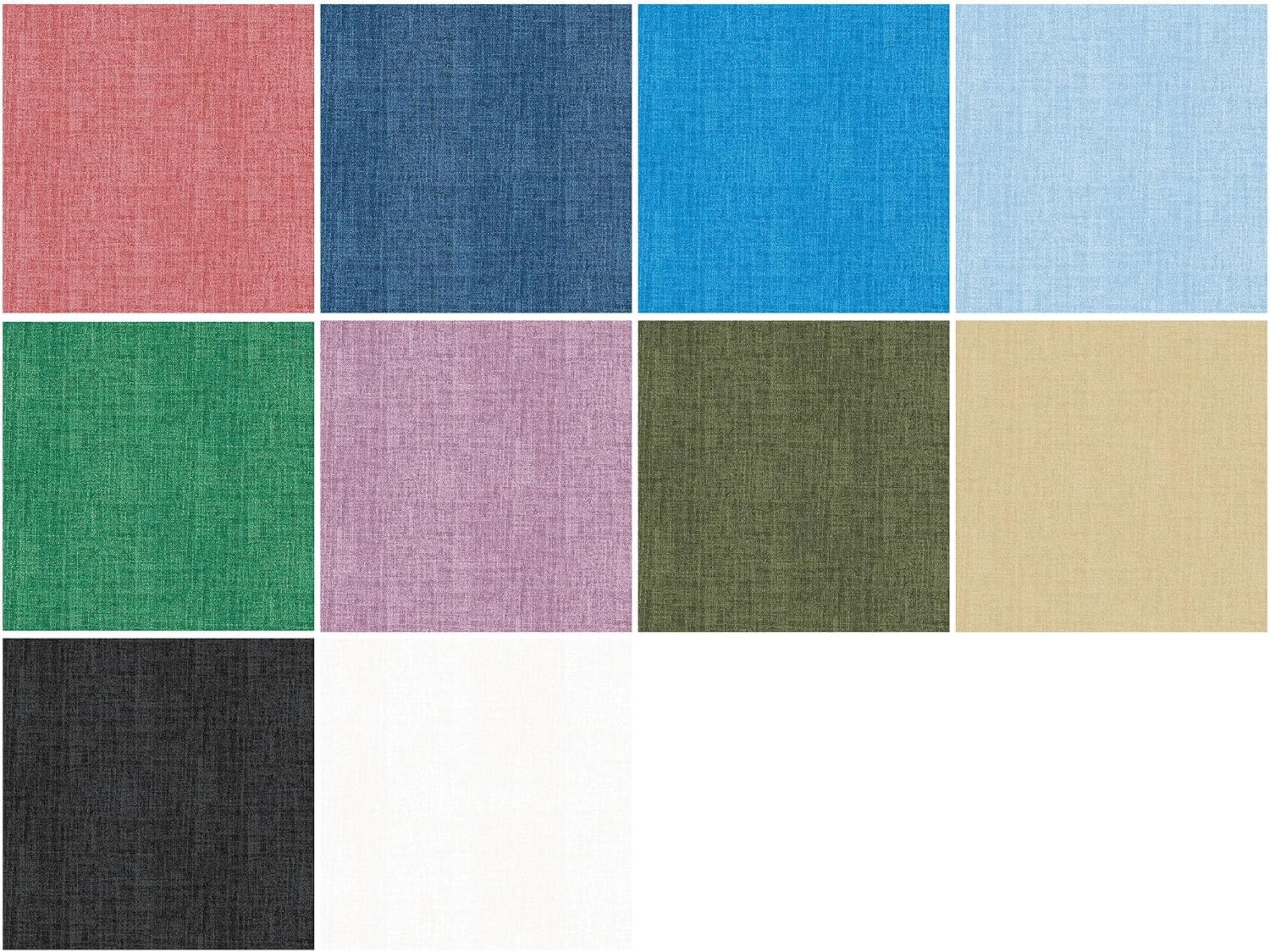 Connecting Threads 10 Piece Fat Quarter Bundle 18"x22" 100% American-Grown Cotton Fabric (Chambray Tonals B)
