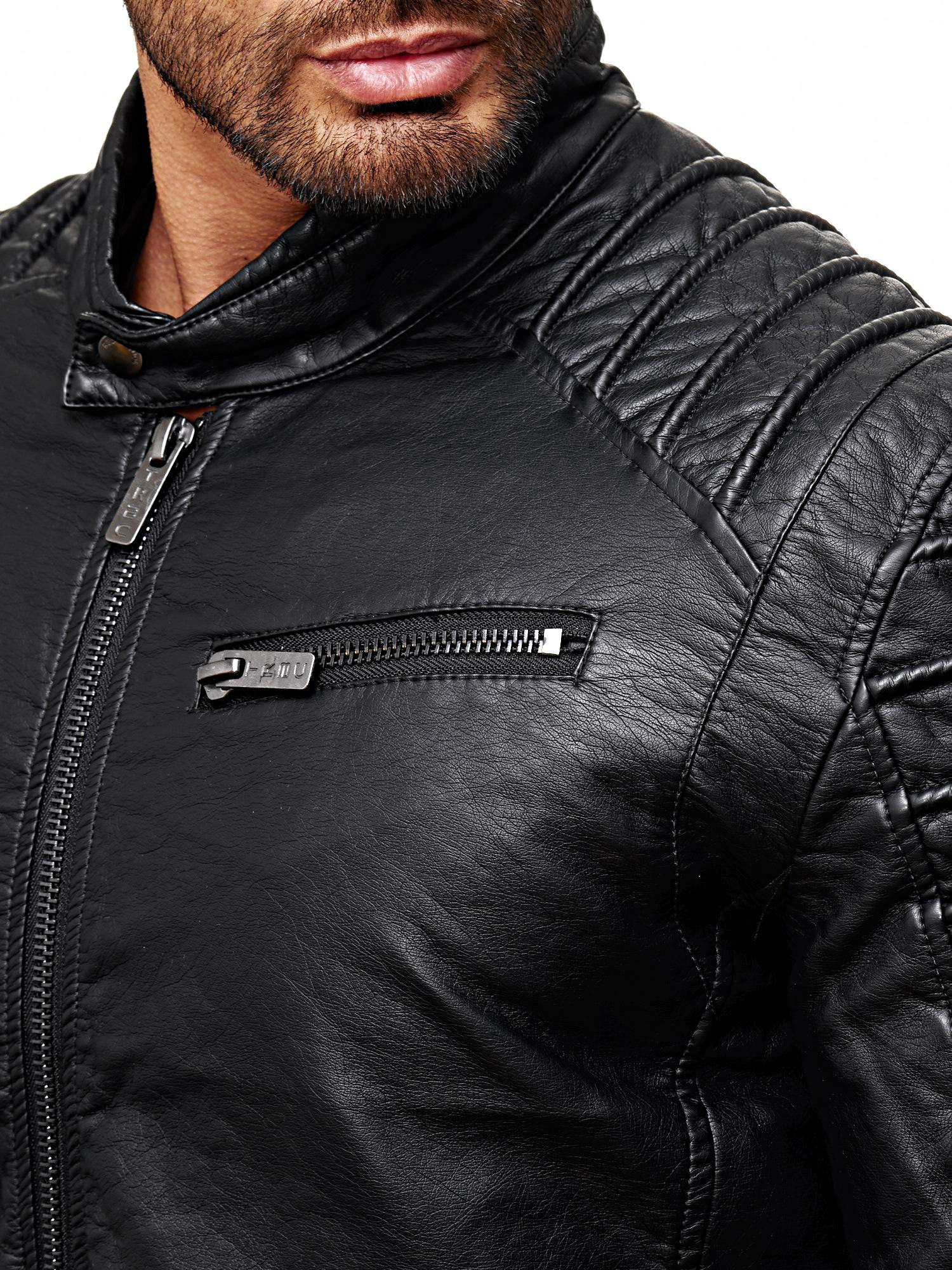 RED BRIDGE Chaqueta Moderna de Transición en Cuero Sintético para Hombre