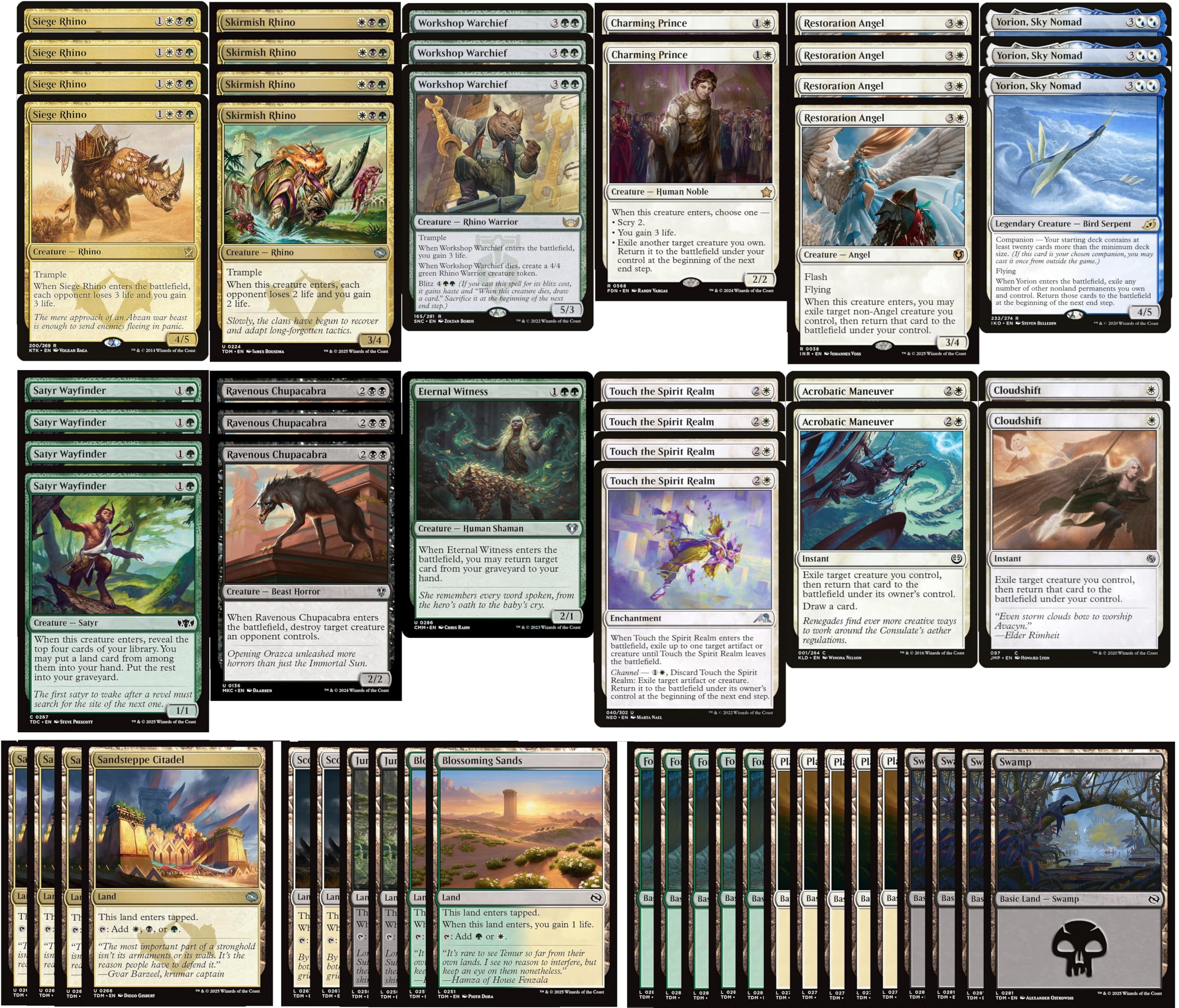 Amazon.com: Elite Rhino Flicker Deck - Abzan Green Black White - Very  Powerful - Modern Legal - Custom Built