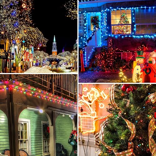 Miniatura 4 de SURNICE Tira de luces solares, resistente al agua, para exteriores, 100 LED, 40 pies, 8 modos de iluminación, luces de patio con energía solar para