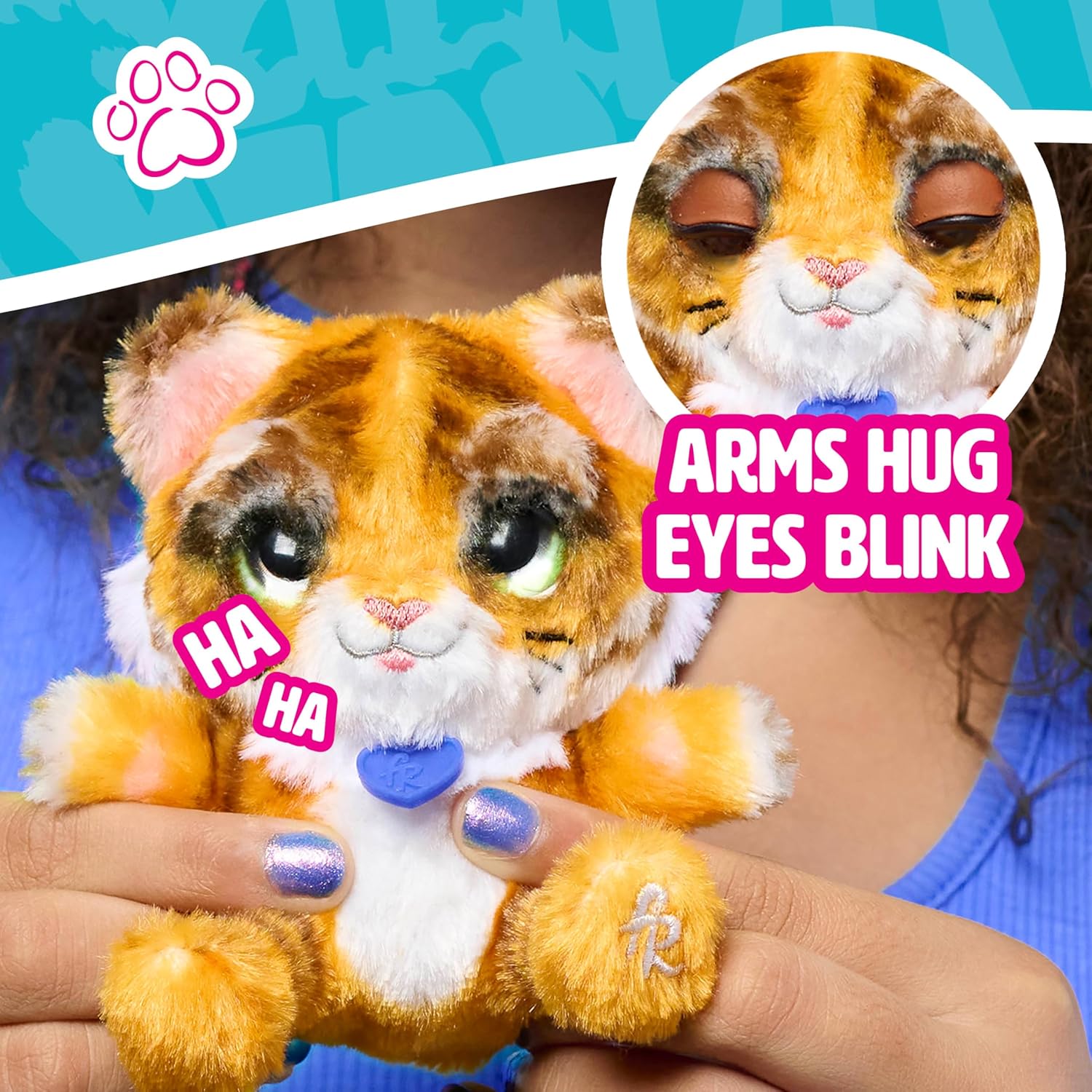 FurReal My Minis Little Hugs Tiger, 4.5-inch Interactive Plush, Soft Stuffed Animal, Kids Toys for Ages 4 Up by Just Play