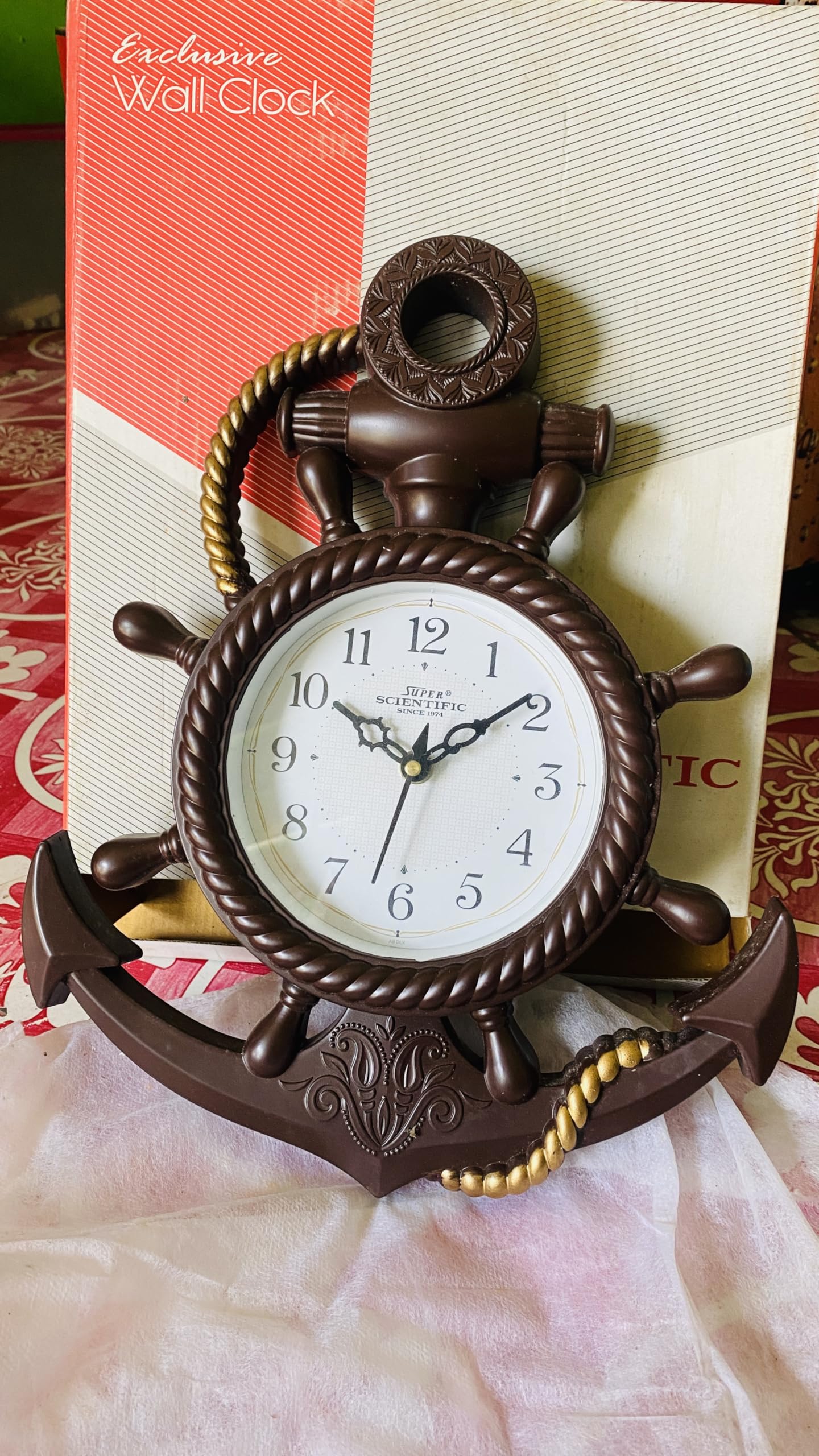 ドイツ タイルを使った | JAPAN 【公式】SUGY | ターコイズ clock bird happy 動良好 作家サイン 煙突のある家 陶器 置き時計 北欧雑貨 ヴィンテージ インテリア時計