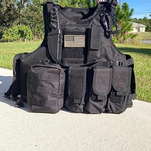 Miniatura 4 de BOMTURN Chaleco táctico Airsoft mejorado modular de paintball para exteriores para adultos