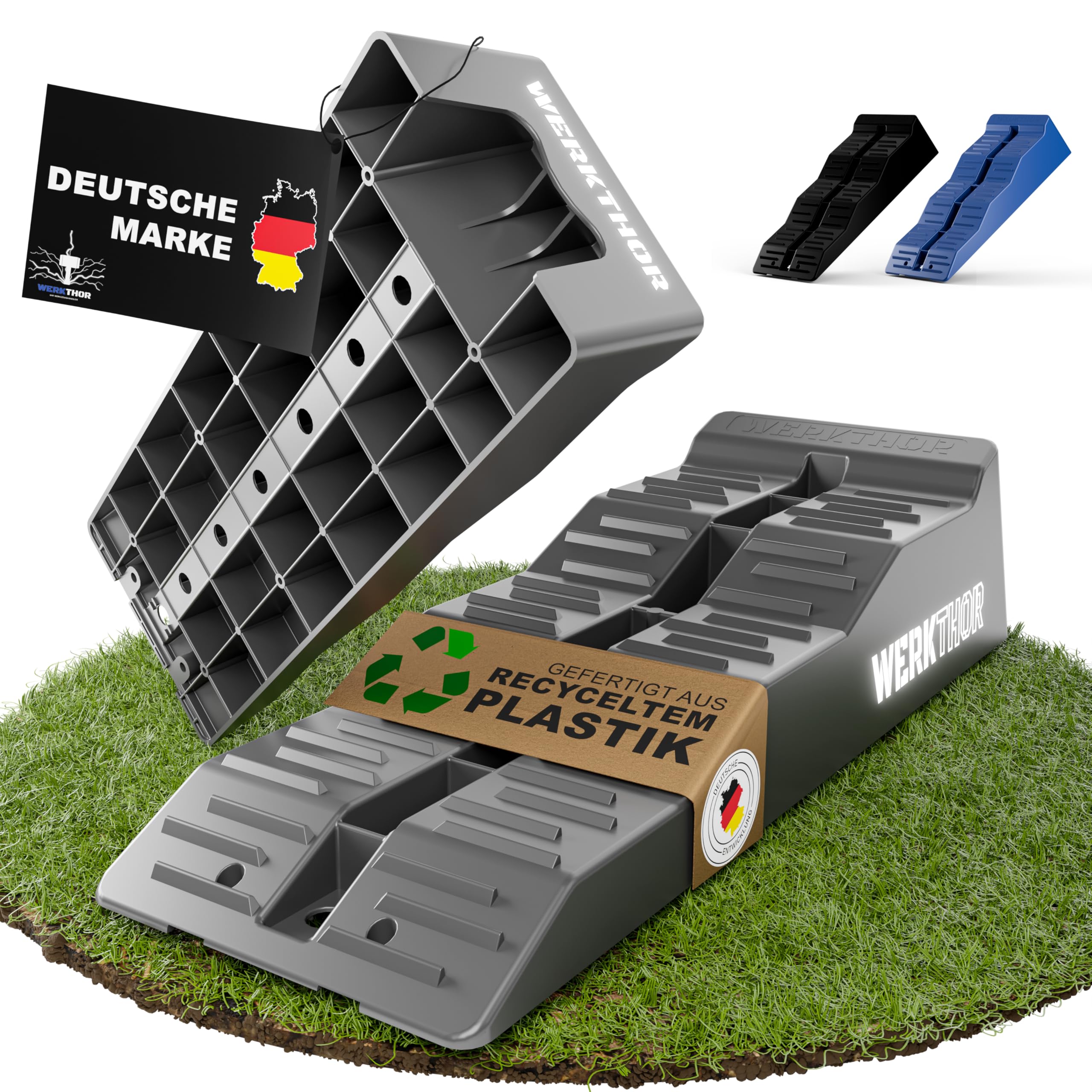 Cunei Livellamento Camper WERKTHOR - Set 2 Pezzi, Portata 5t, Per Tutte Le Superfici