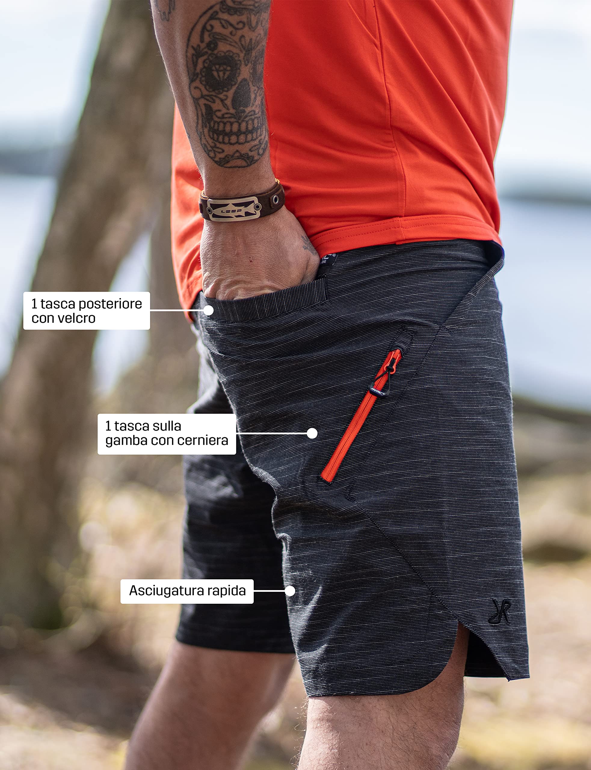RevolutionRace Hike & Dive Shorts da Uomo, Pantaloncini da Trekking ibridi e Pantaloncini da Bagno per Tutte Le attività all'aperto