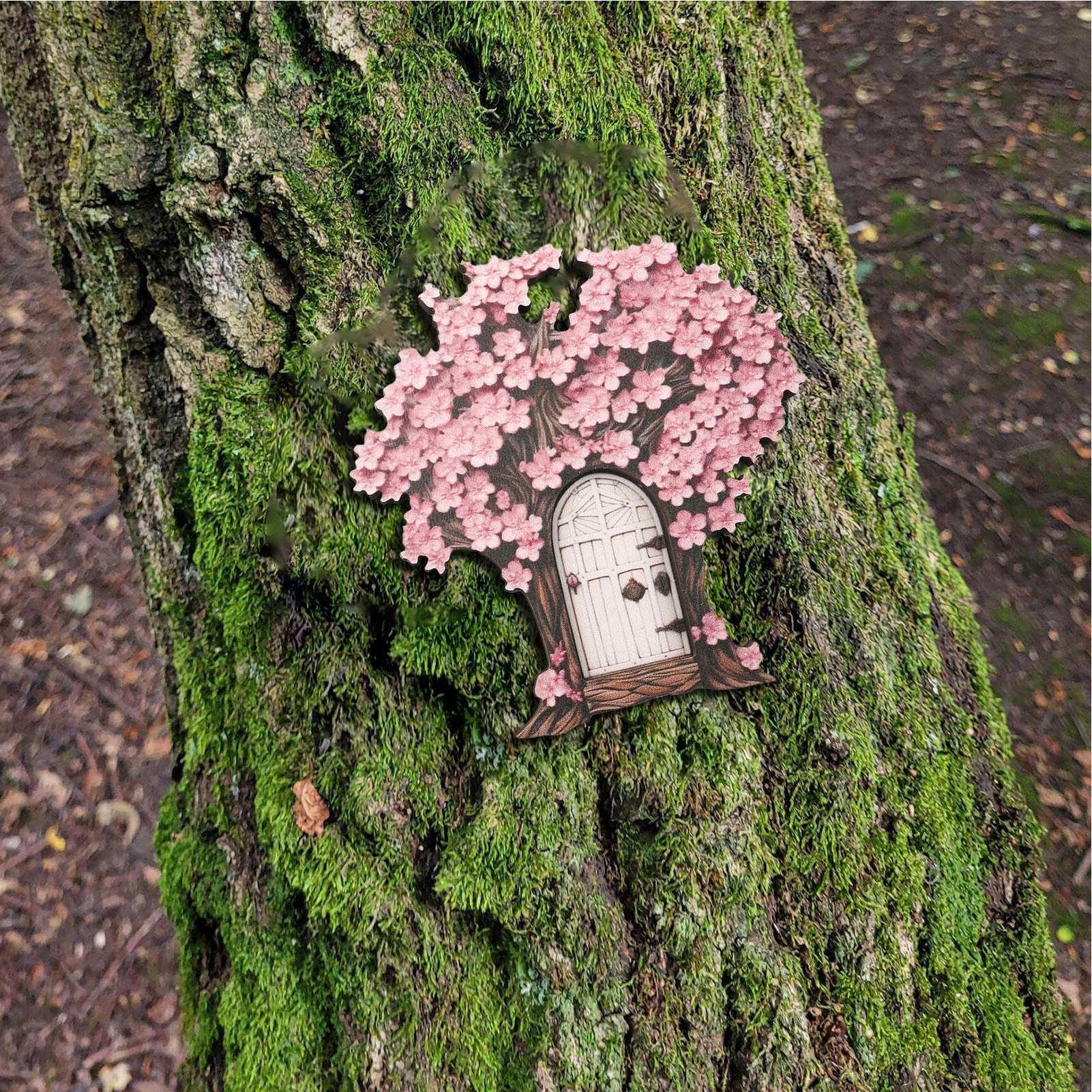 Puertas de Hadas para Árboles al Aire Libre,Puerta de Hadas para Pared | Puerta de hadas de jardín puerta de elfo de madera,aturas adorables de jardín de hadas, decoración de adornos de jardín para ho