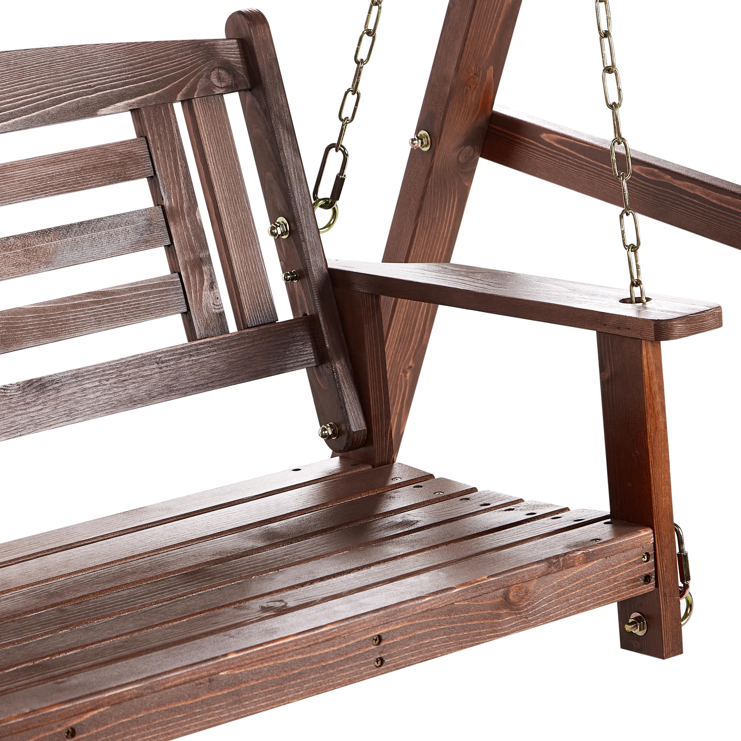 Columpio de jardín Tradicional rústico de Madera Maciza marrón Oscuro Nerito