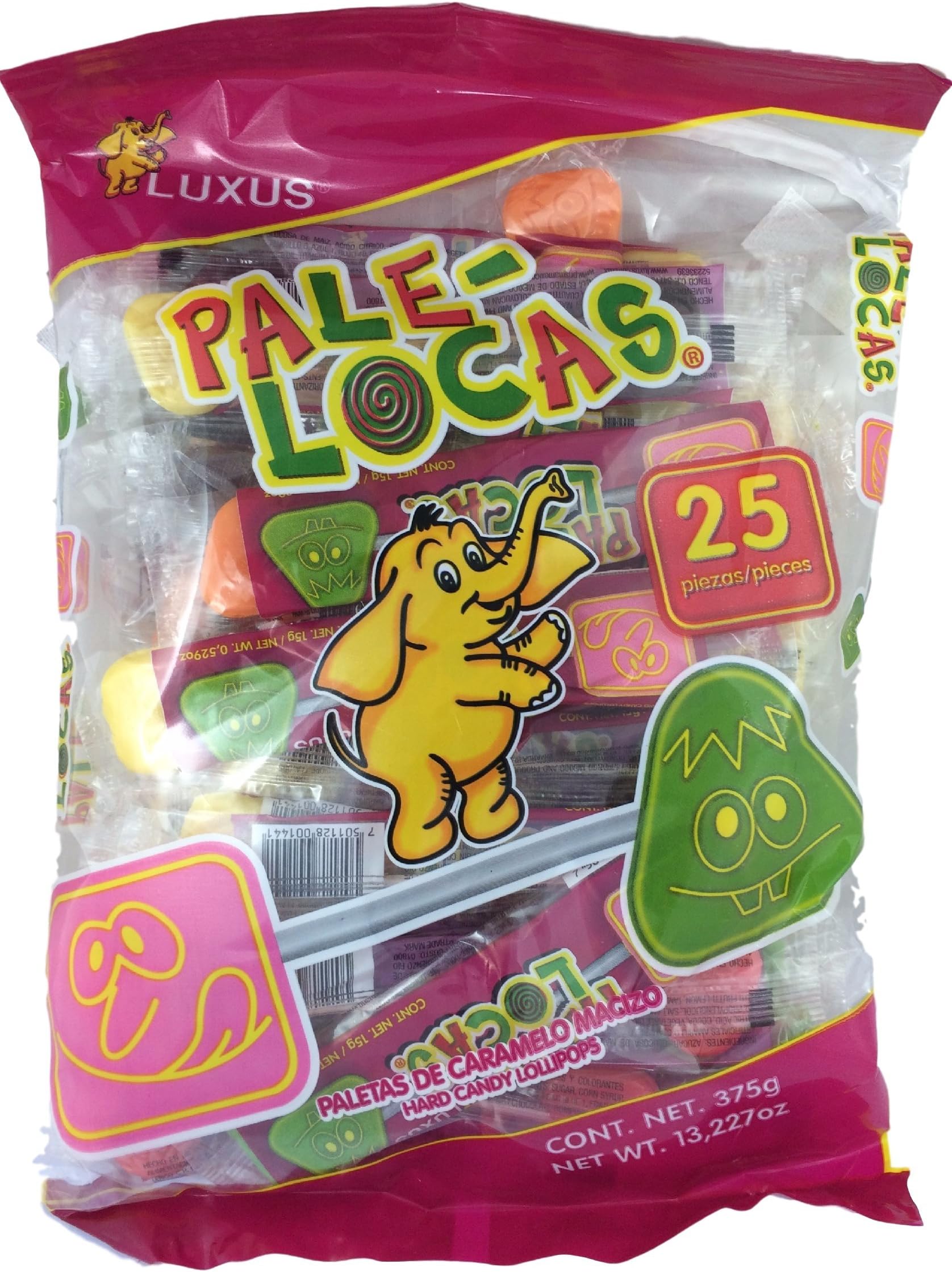 Luxus Palelocas Paletas de Caramelo Macizo Hard Candy Lollipops 25 pcs