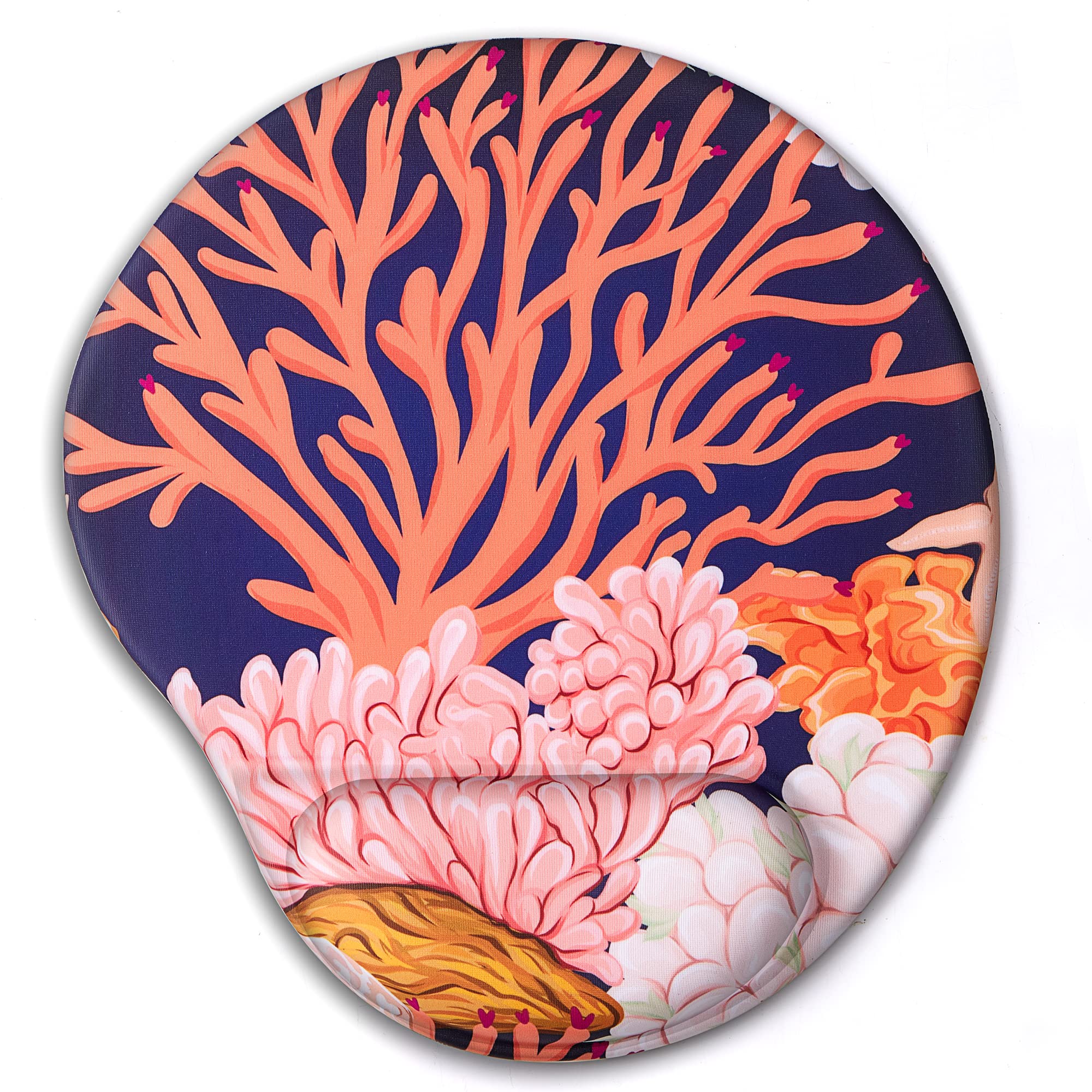 HODYXIN Ergonomic Mouse Pad with Wrist Support,Cute Mouse Pads with Wrist Rest,Comfortable Mouse Pad for Home Office Gaming Working Computers Laptop,Pain Relief with Non-Slip PU Base (Orange Coral) — image 1