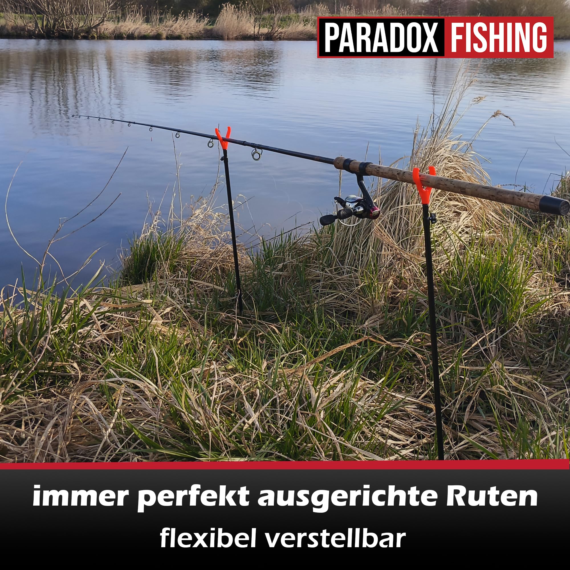 Paradox Fishing Rutenhalter 4/8 Stück I 70-110cm I Angel-Rutenhalter Angelhalter Rutenständer Rutenhalter Angeln Angelständer