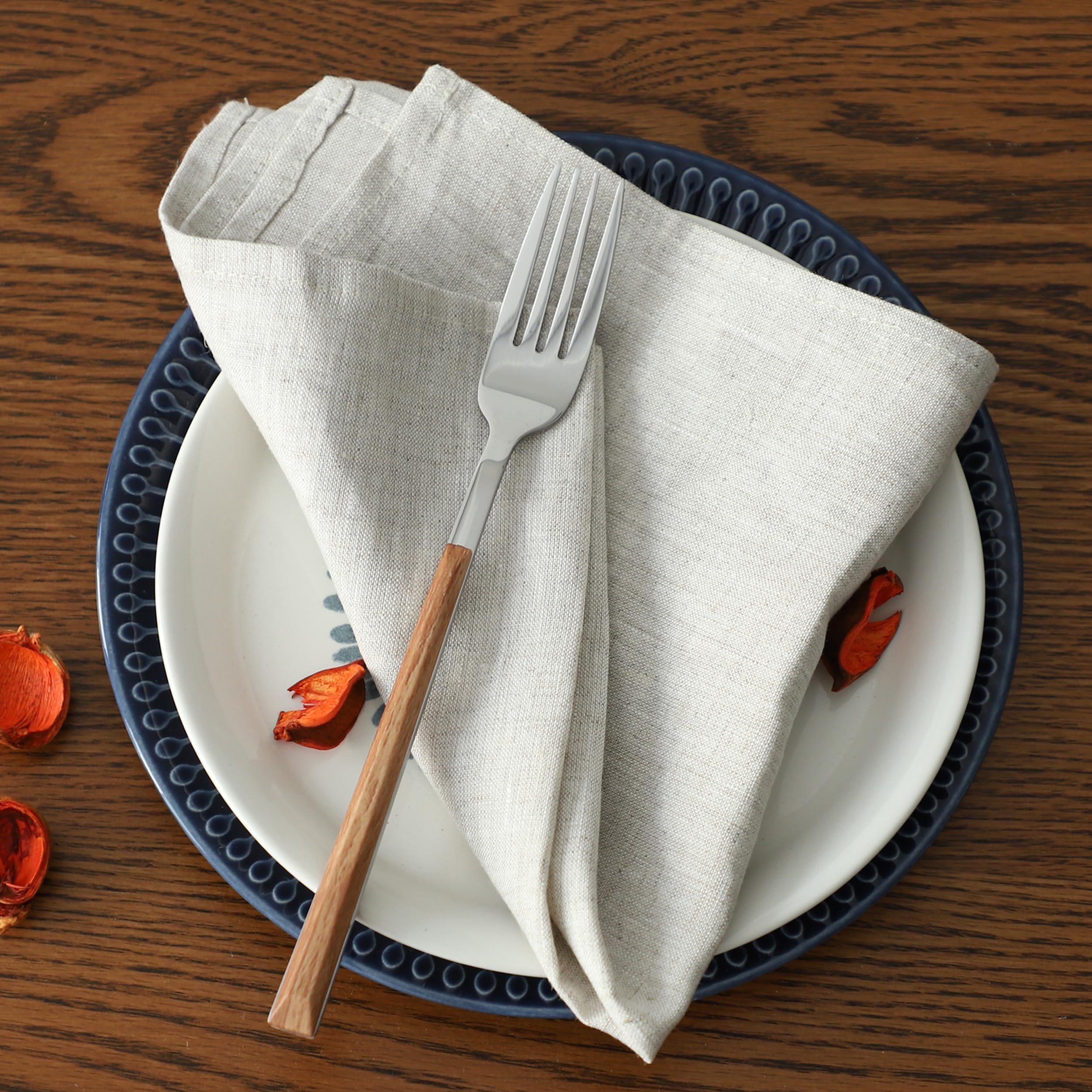 Nappes 100% lin pour repas en extérieur et décoration de table de cuisine