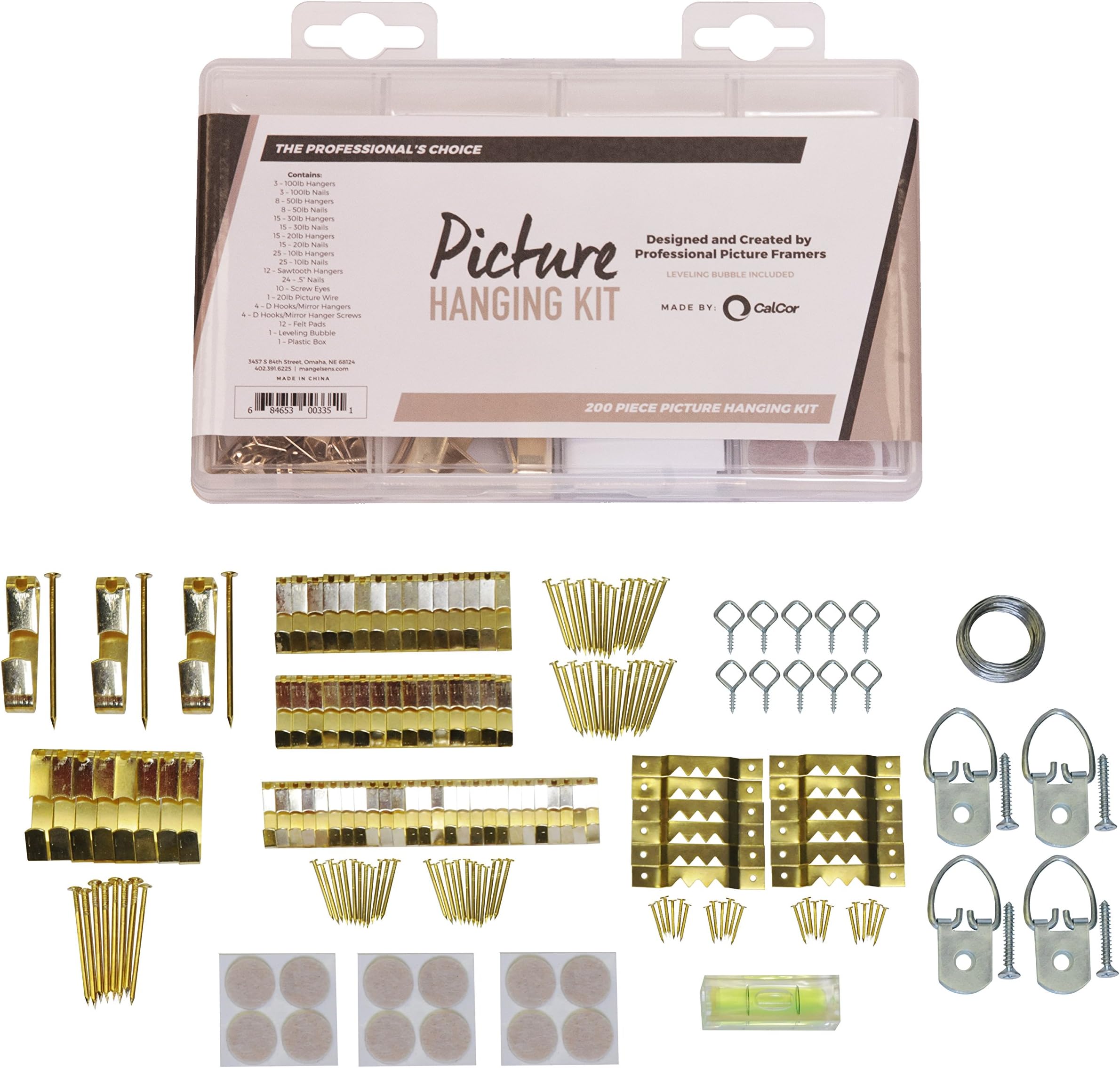 Picture Hanging Kit with 200 Pieces by Calcor