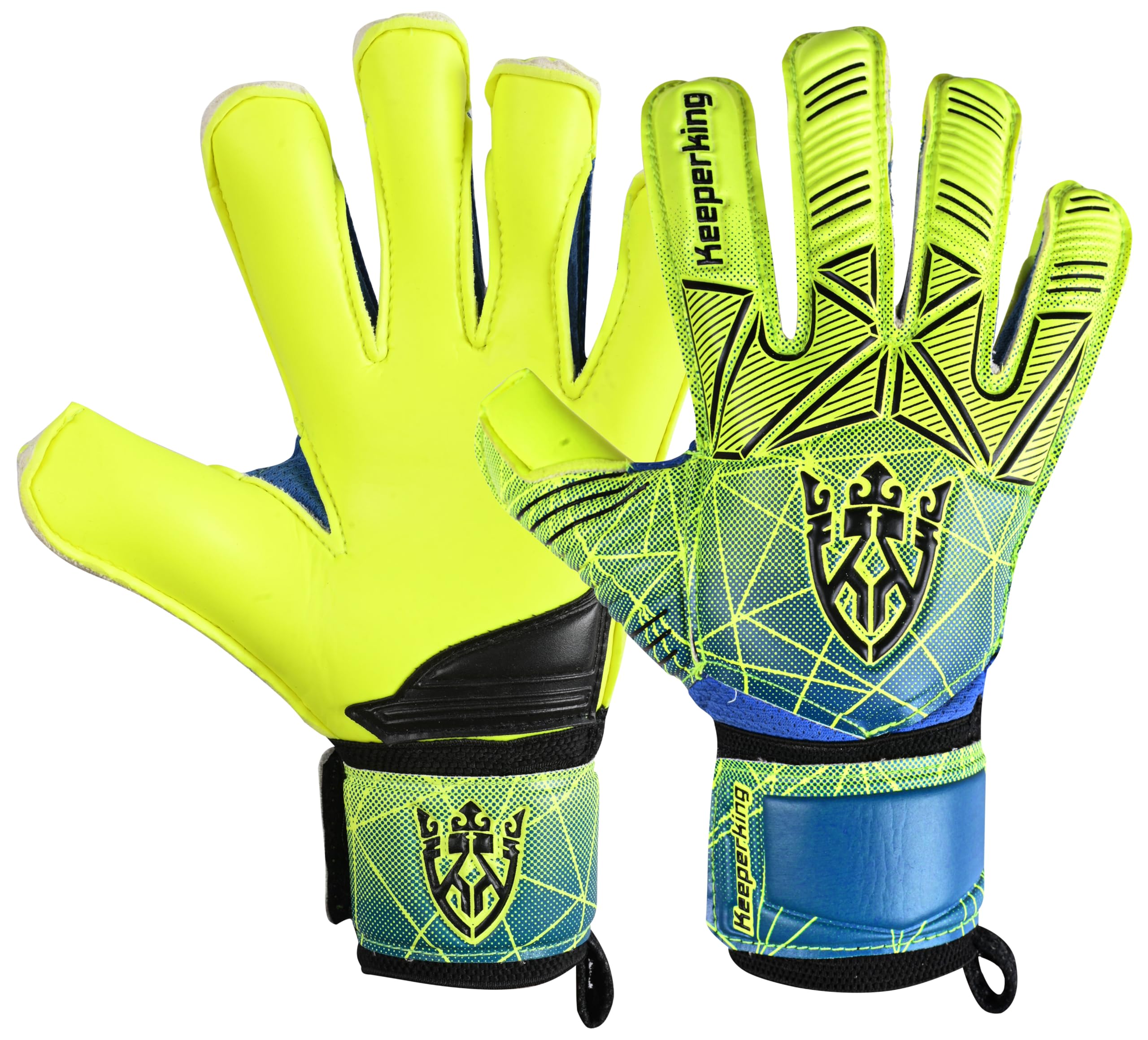 Keeperking Torwarthandschuhe Erwachsene Kinder Jugend mit und ohne Fingerschutz Fußballhandschuhe abnehmbar fingersave 4mm Unisex mehrere Größe und Farben