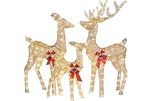 Enchanted 3-Piece Christmas Reindeer Set: Illuminate Your Holidays with Shimmering Lights