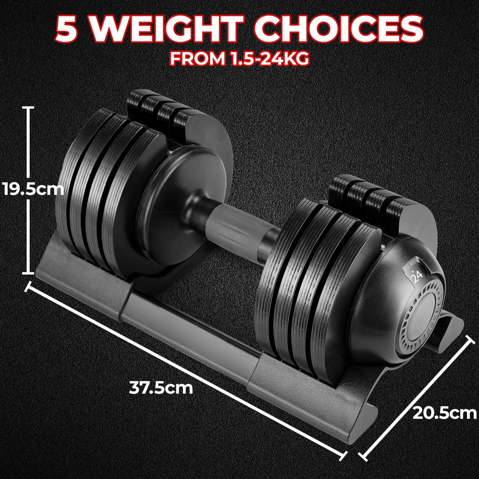 1,5 do 24 kg z 5 poziomami wagowymi