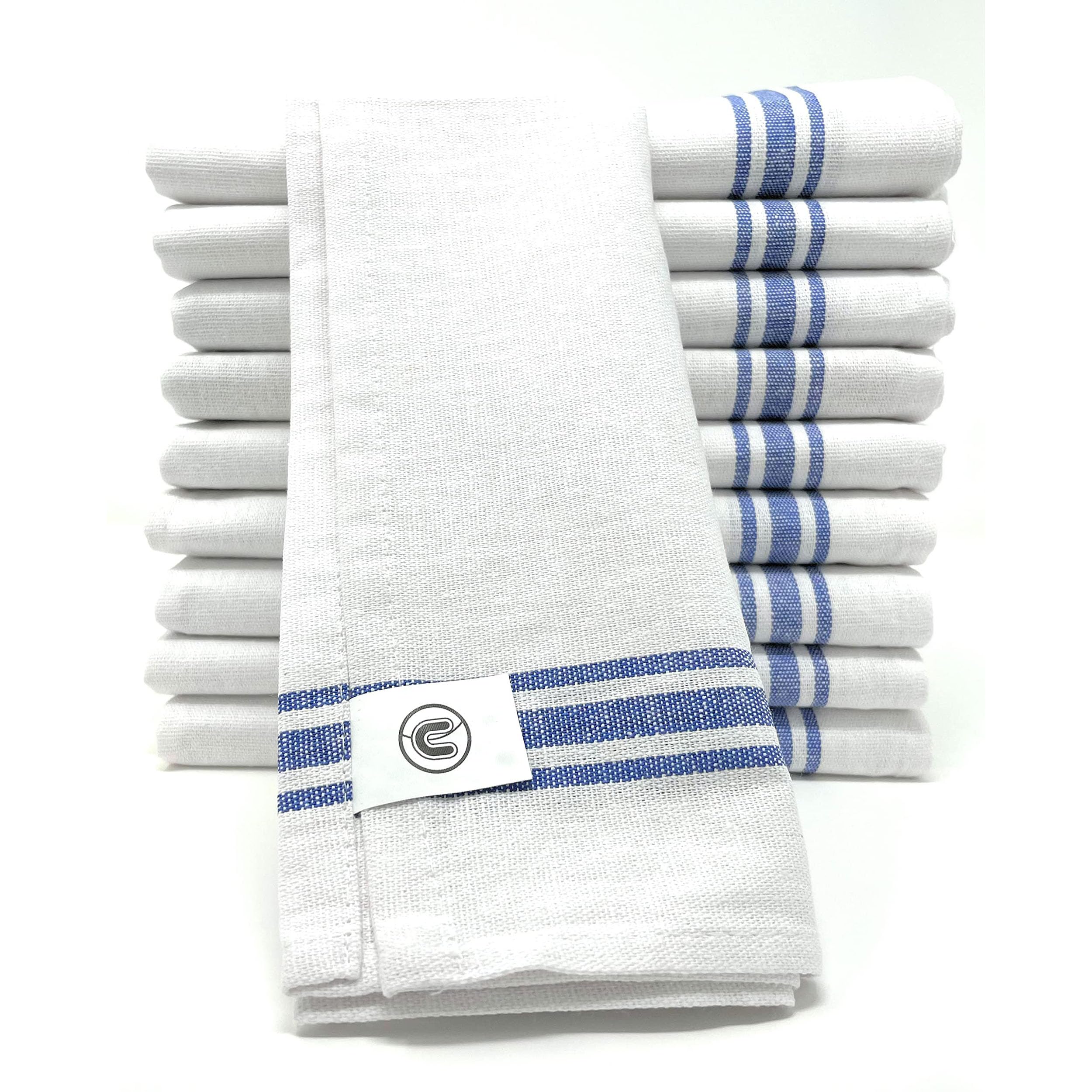 Discounted Cleaning Supplies Pack of 10 Absorbent Tea Towels for Kitchen Cotton 70 x 47cm – Dish Cloth for Drying Dishes – Quality Terry Tea Towels for Catering –Glass Cloth for Bar & Restaurant