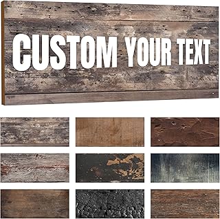 Generic Custom Home Outdoor Wood Signs, 15 Font Colors, 30 Font Styles, 3 Hole Options, Multiple Sizes, 12x8 inches, Waterproof, Fade Resistant, Personalized Signs