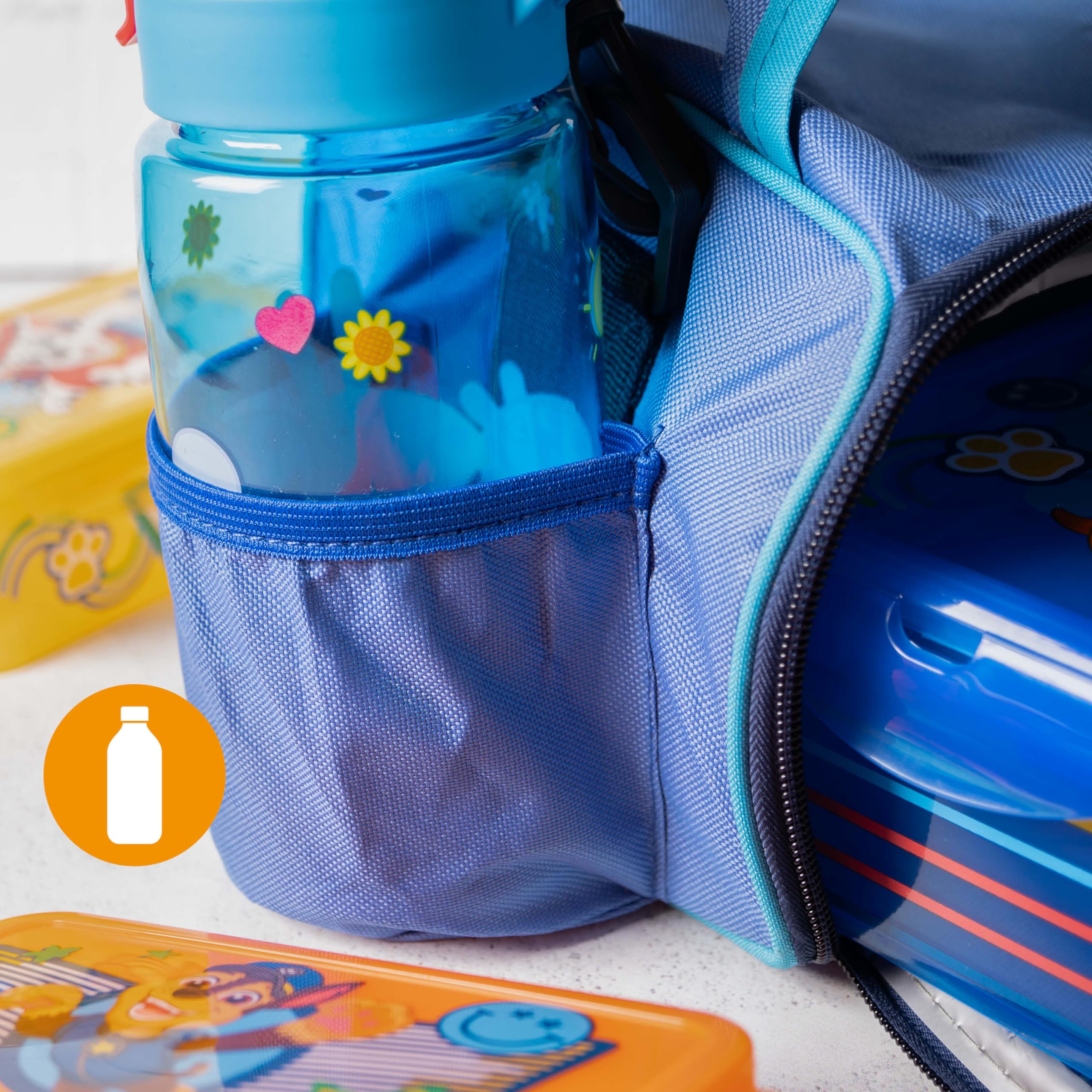 p:os PAW Patrol Kühltasche Klein Kinder 1,7 L - Mini-Kühlbox inkl. 3x Brotdose - Perfekt für Unterwegs, Strand, Kindergarten oder Schule, Blau