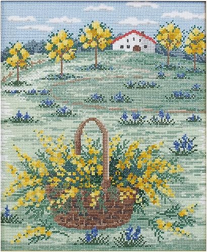 Olympus Cross Stitch Onoe Megumi European Scenery ~ Journey Through Four Seasons ~ Mimosa Colored French Early Spring Hills 7576 *Frame (Frame) W-41