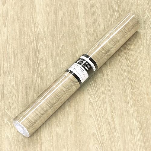 Papel de contacto de madera de 24 x 118 pulgadas, rollo de vinilo de madera de lujo de gran tamaño, rollo de despegar y pegar, papel tapiz de