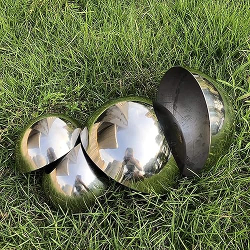 Miniatura 6 de 6 bolas de hemisferio hueco, media bola para decoración al aire libre, centro comercial, decoración de pared (plata)
